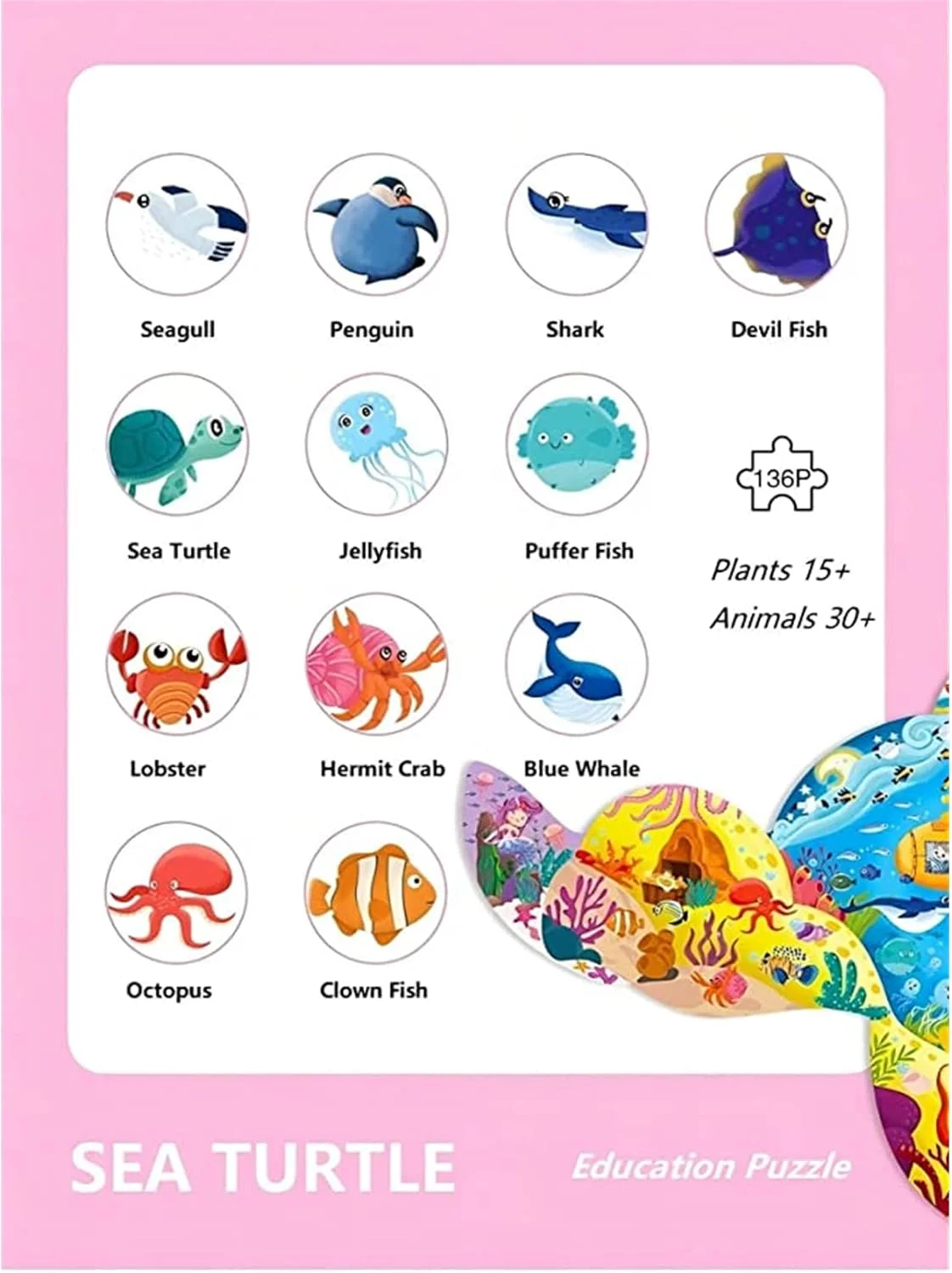 پازل های اره منبت کاری اَم آنا برای کودکان 4-8 سال، 8-10 سال، پازل های جالب لاک پشت های دریایی به شکل اسباب بازی های آموزشی و سرگرم کننده برای پسران و دختران (لاک پشت های دریایی 136 قطعه) پازل های اره منبت کاری اَم آنا برای کودکان 4-8 سال، 8-10 سال، پازل های جالب لاک پشت های دریایی به شکل اسباب بازی های آموزشی و سرگرم کننده برای پسران و دختران (لاک پشت های دریایی 136 قطعه)