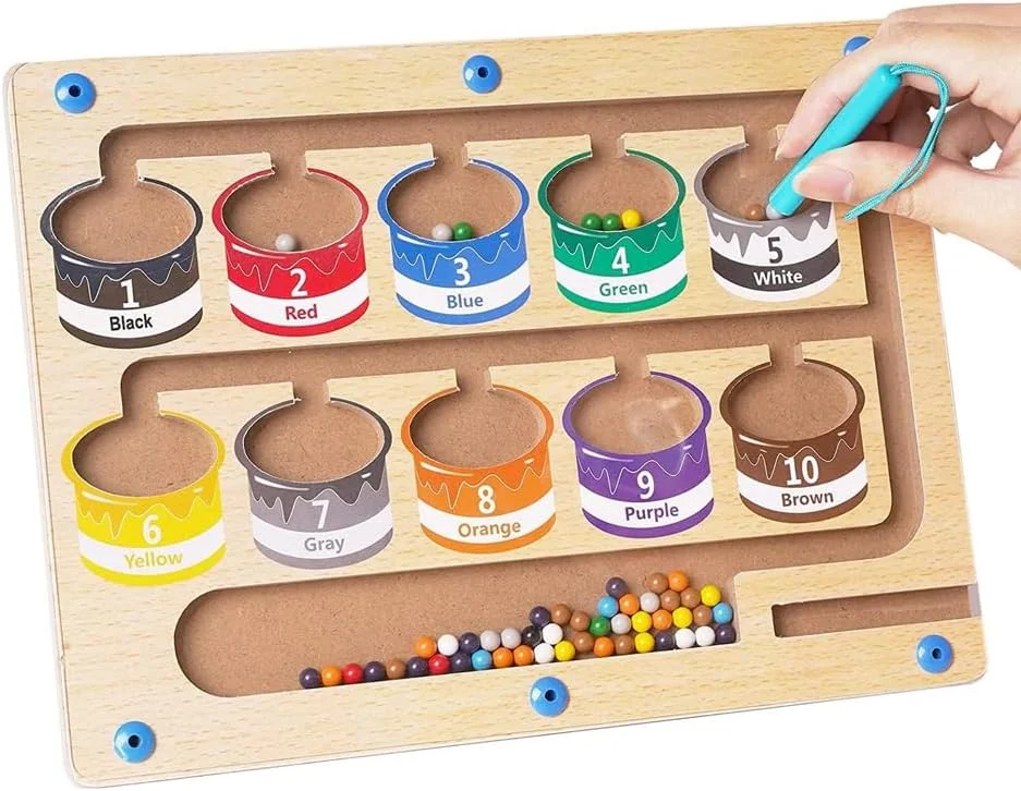 اسباب بازی های ماز مغناطیسی AMERTEER - ماز رنگ و عدد مغناطیسی، تخته پازل چوبی مونته سوری تطبیق رنگ و یادگیری شمارش | اسباب بازی آموزشی مهارت های حرکتی ظریف برای پسران و دختران، فعالیت های کودکان نوپا اسباب بازی های ماز مغناطیسی AMERTEER - ماز رنگ و عدد مغناطیسی، تخته پازل چوبی مونته سوری تطبیق رنگ و یادگیری شمارش | اسباب بازی آموزشی مهارت های حرکتی ظریف برای پسران و دختران، فعالیت های کودکان نوپا