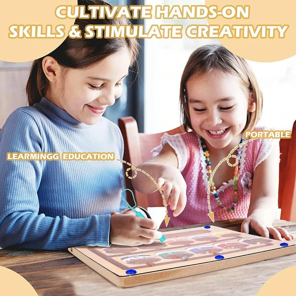 اسباب بازی های ماز مغناطیسی AMERTEER - ماز رنگ و عدد مغناطیسی، تخته پازل چوبی مونته سوری تطبیق رنگ و یادگیری شمارش | اسباب بازی آموزشی مهارت های حرکتی ظریف برای پسران و دختران، فعالیت های کودکان نوپا اسباب بازی های ماز مغناطیسی AMERTEER - ماز رنگ و عدد مغناطیسی، تخته پازل چوبی مونته سوری تطبیق رنگ و یادگیری شمارش | اسباب بازی آموزشی مهارت های حرکتی ظریف برای پسران و دختران، فعالیت های کودکان نوپا