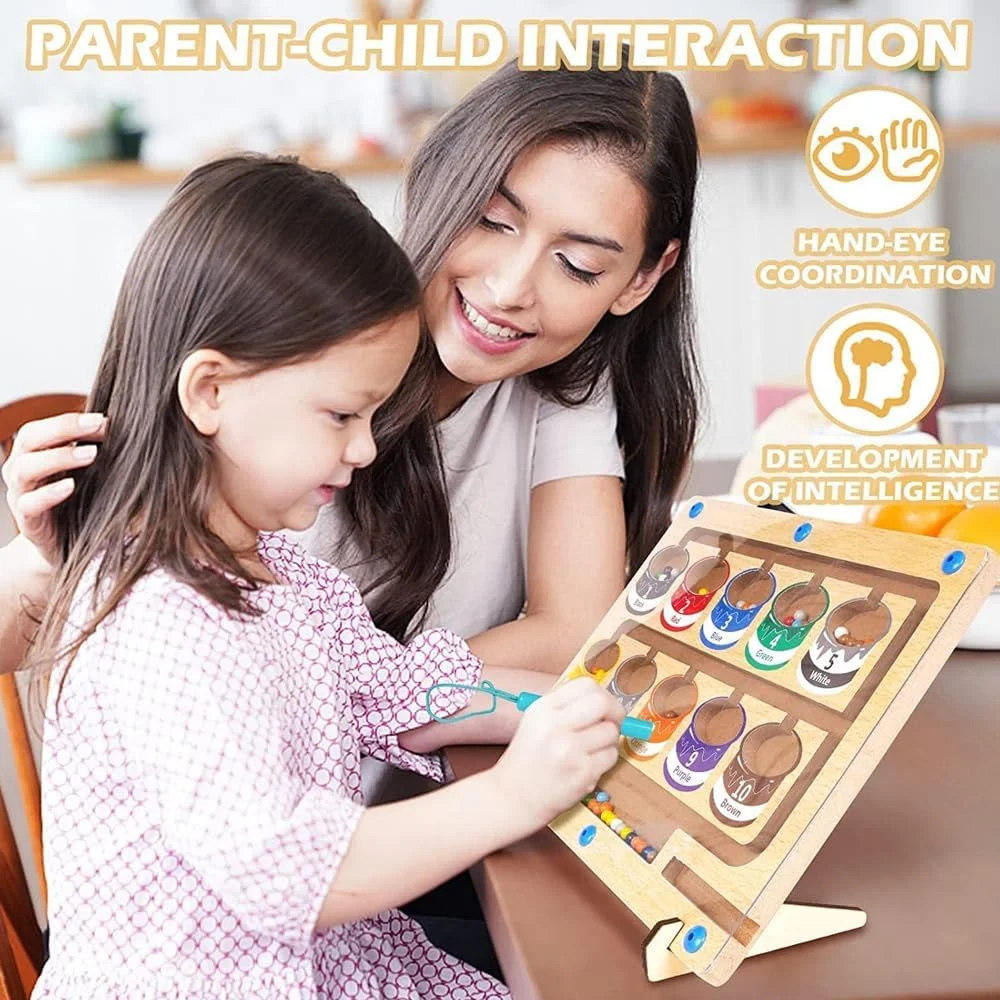 اسباب بازی های ماز مغناطیسی AMERTEER - ماز رنگ و عدد مغناطیسی، تخته پازل چوبی مونته سوری تطبیق رنگ و یادگیری شمارش | اسباب بازی آموزشی مهارت های حرکتی ظریف برای پسران و دختران، فعالیت های کودکان نوپا اسباب بازی های ماز مغناطیسی AMERTEER - ماز رنگ و عدد مغناطیسی، تخته پازل چوبی مونته سوری تطبیق رنگ و یادگیری شمارش | اسباب بازی آموزشی مهارت های حرکتی ظریف برای پسران و دختران، فعالیت های کودکان نوپا