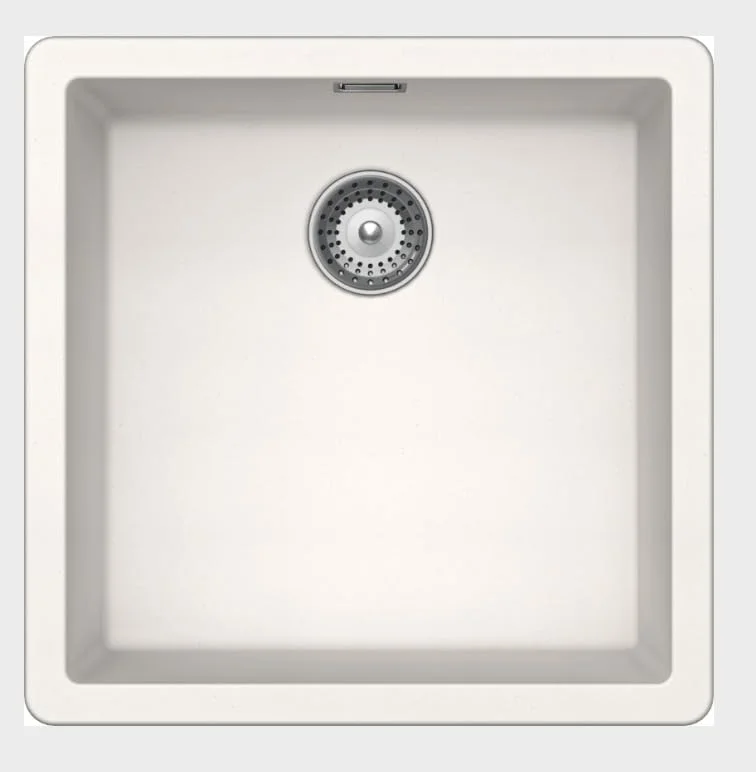 سینک ظرفشویی گرانیتی تک لگن زیرکار ELITE مدل ADL-4343G - رنگ سفید مایل به کرم | 43 x 43 x 21.5 سانتی متر | ابعاد برش 38 x 38 سانتی متر (زیرکار) / 40 x 40 سانتی متر (روکار) | ضخامت 10 میلی متر | بادوام و شیک