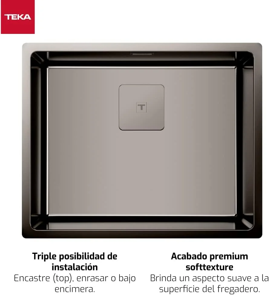 سینک استیل تک لگنه توکار Teka FleXLinea Rs15 50.40 Pvd Titanium