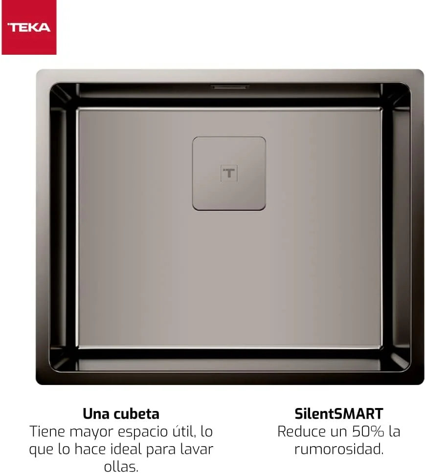 سینک استیل تک لگنه توکار Teka FleXLinea Rs15 50.40 Pvd Titanium