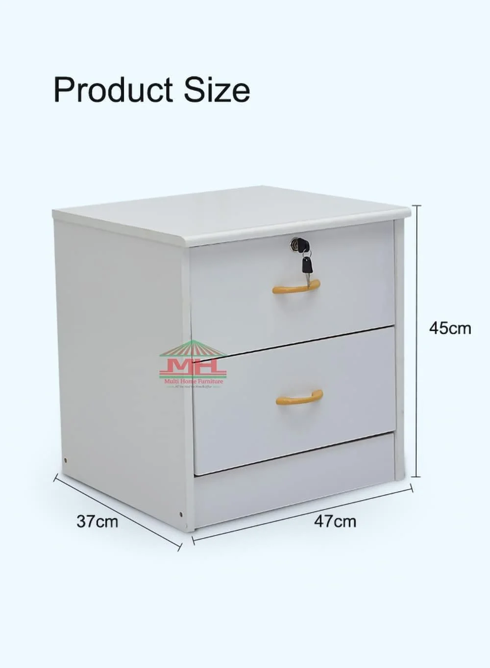 Multi Home Furniture میز کنار تختی چوبی مدرن مدل MH-R-CD2 را ارائه می دهد، میز کنار تختی با 2 کشو پهن برای اتاق خواب، اتاق نشیمن و غیره، سفید مایل به کرم