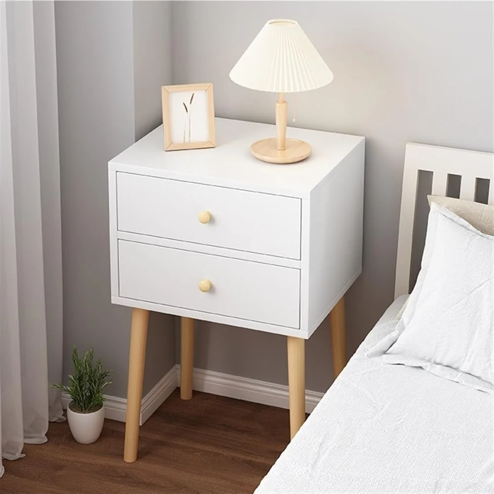 میز پاتختی دو طبقه MedMad، میز کنار تختی، میز عسلی با کشو و قفسه باز، مونتاژ آسان، مناسب اتاق خواب، دفتر کار، سالن نشیمن (استایل 2)