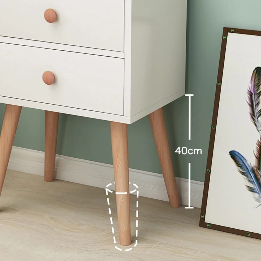 میز پاتختی دو طبقه MedMad، میز کنار تختی، میز عسلی با کشو و قفسه باز، مونتاژ آسان، مناسب اتاق خواب، دفتر کار، سالن نشیمن (استایل 2)