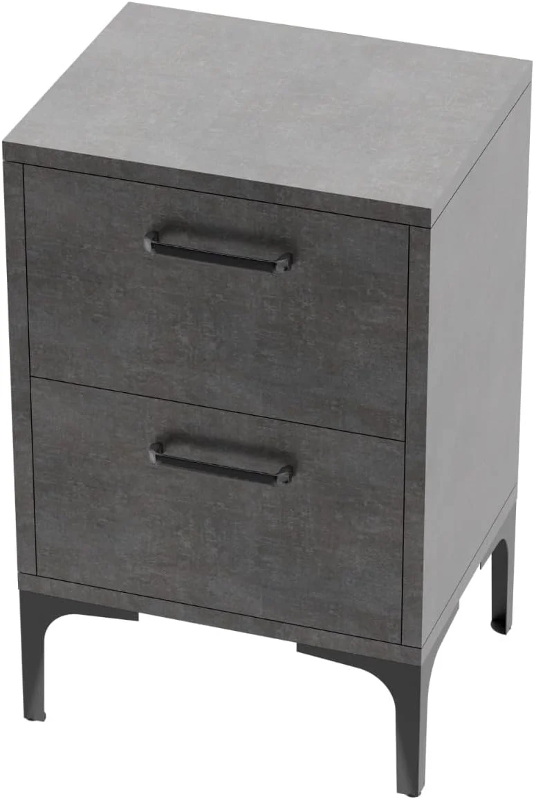 میز کنار تختی مدرن Mahmayi با 2 کشو برای اتاق نشیمن، اتاق خواب - پارچه فلزی آنتراسیت میز کنار تختی مدرن Mahmayi با 2 کشو برای اتاق نشیمن، اتاق خواب - پارچه فلزی آنتراسیت