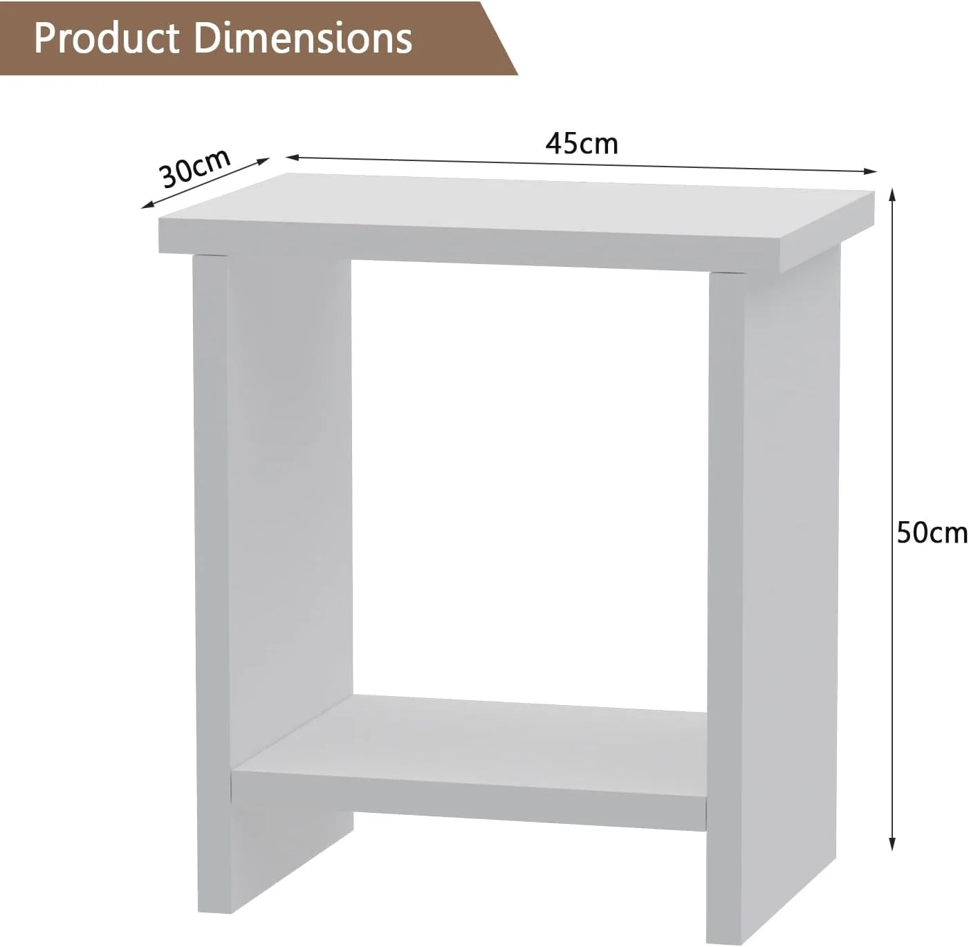 پاتختی چوبی نسخه محدود Mahmayi - مبلمان تازه طراحی شده برای دفاتر، اتاق خواب و اتاق نشیمن با پایه های محکم برای ظرافت و کارایی - MP1 (سفید)