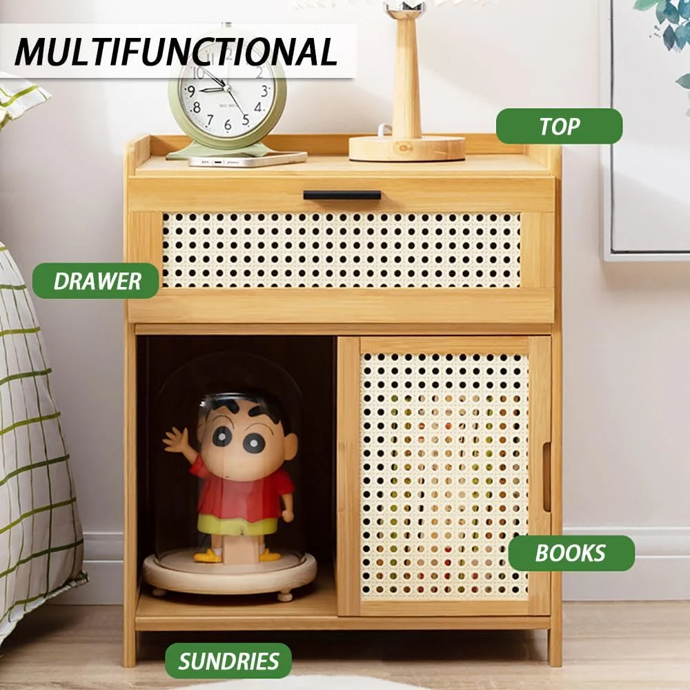 میز کنار تختی ساده مومو خرسه، میز کنار تخت خواب چوبی بامبو مدرن، کابینت کوچک کنار تخت با کشو و درب کشویی برای اتاق خواب، اتاق نشیمن، مبل (رنگ چوب) میز کنار تختی ساده مومو خرسه، میز کنار تخت خواب چوبی بامبو مدرن، کابینت کوچک کنار تخت با کشو و درب کشویی برای اتاق خواب، اتاق نشیمن، مبل (رنگ چوب)