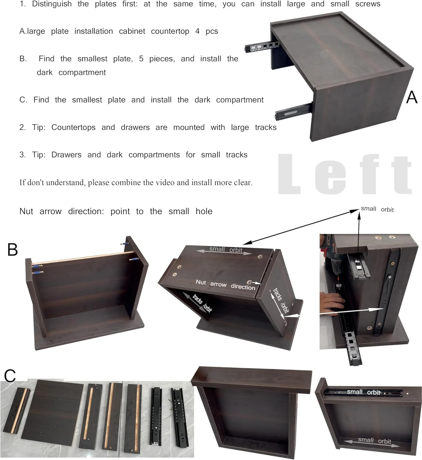 میز پاتختی شناور لیزیپای، نصب دیواری، مبلمان مخفی، میز کنار تختی با کشو، میز کنار تخت آویز (سیاه شب - چپ - بزرگ) میز پاتختی شناور لیزیپای، نصب دیواری، مبلمان مخفی، میز کنار تختی با کشو، میز کنار تخت آویز (سیاه شب - چپ - بزرگ)