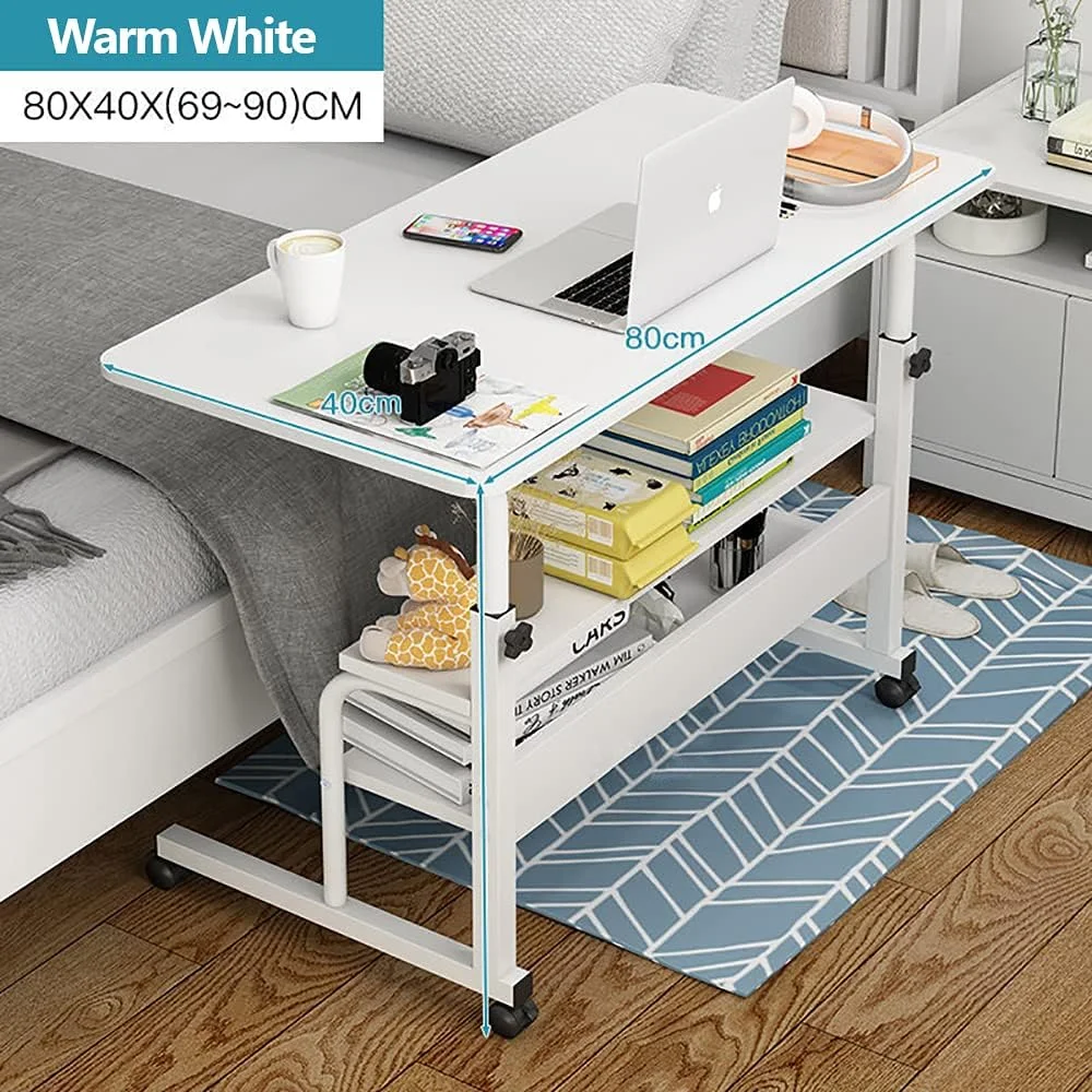 میز لپ تاپ JJONE با قفسه های ذخیره سازی 2 طبقه و چرخ، میز تنقلات کنار تخت/مبل، میز لپ تاپ مطالعه ایستگاه کاری برای دفتر خانه (SC11-سفید) میز لپ تاپ JJONE با قفسه های ذخیره سازی 2 طبقه و چرخ، میز تنقلات کنار تخت/مبل، میز لپ تاپ مطالعه ایستگاه کاری برای دفتر خانه (SC11-سفید)