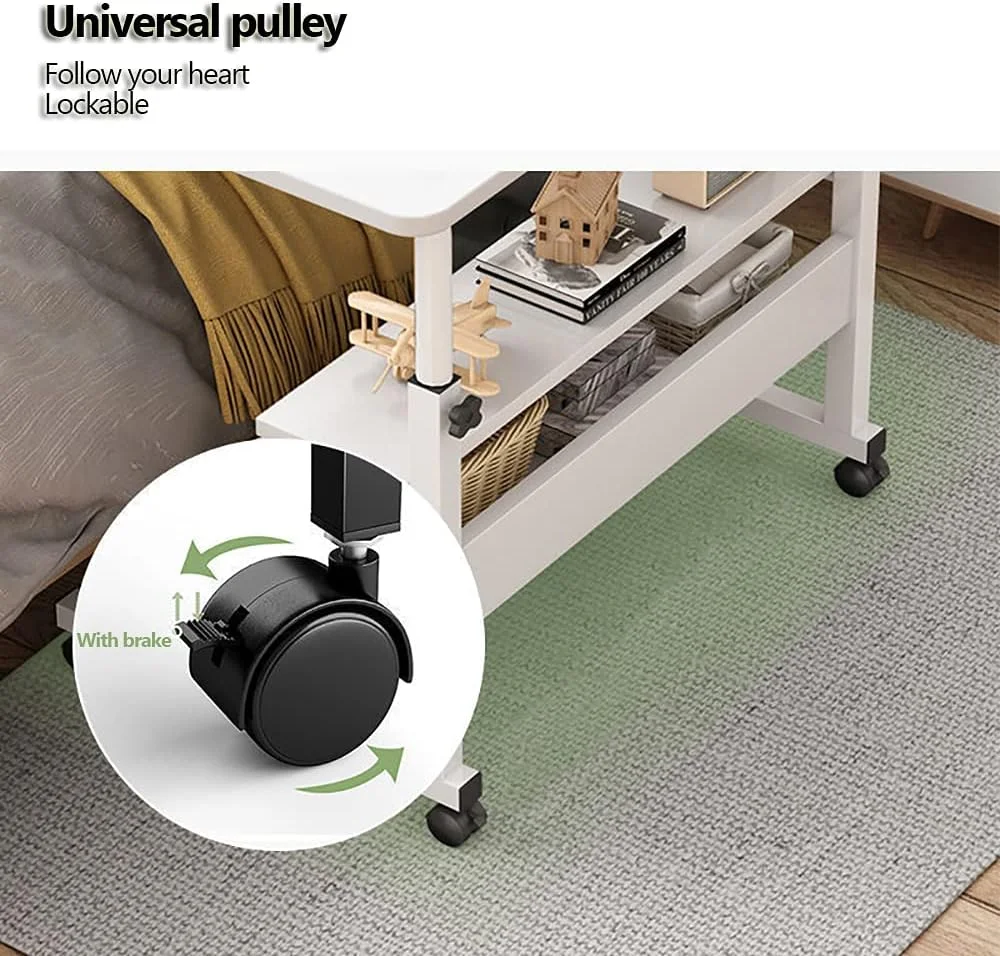 میز لپ تاپ JJONE با قفسه های ذخیره سازی 2 طبقه و چرخ، میز تنقلات کنار تخت/مبل، میز لپ تاپ مطالعه ایستگاه کاری برای دفتر خانه (SC11-سفید) میز لپ تاپ JJONE با قفسه های ذخیره سازی 2 طبقه و چرخ، میز تنقلات کنار تخت/مبل، میز لپ تاپ مطالعه ایستگاه کاری برای دفتر خانه (SC11-سفید)