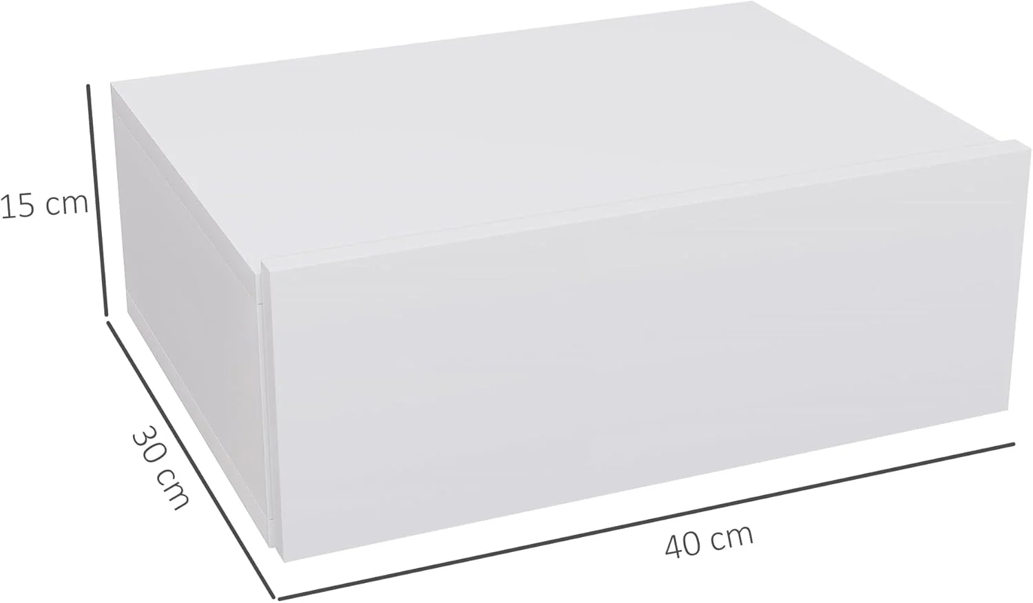 میز کنار تختی شناور هومکام، میز شب دیواری با کشو، میز کوچک کنار مبلی برای اتاق خواب، سفید