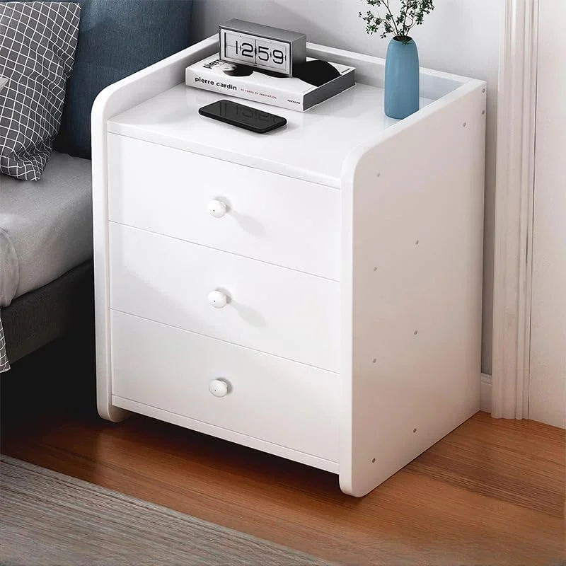 میز کنار تختی HAOWINS-PAN با 3 کشو، میز کنار تختی سفید اتاق خواب، لوازم جانبی اتاق خواب، قفسه ذخیره سازی اتاق خواب مدرن ساده میز کنار تختی HAOWINS-PAN با 3 کشو، میز کنار تختی سفید اتاق خواب، لوازم جانبی اتاق خواب، قفسه ذخیره سازی اتاق خواب مدرن ساده