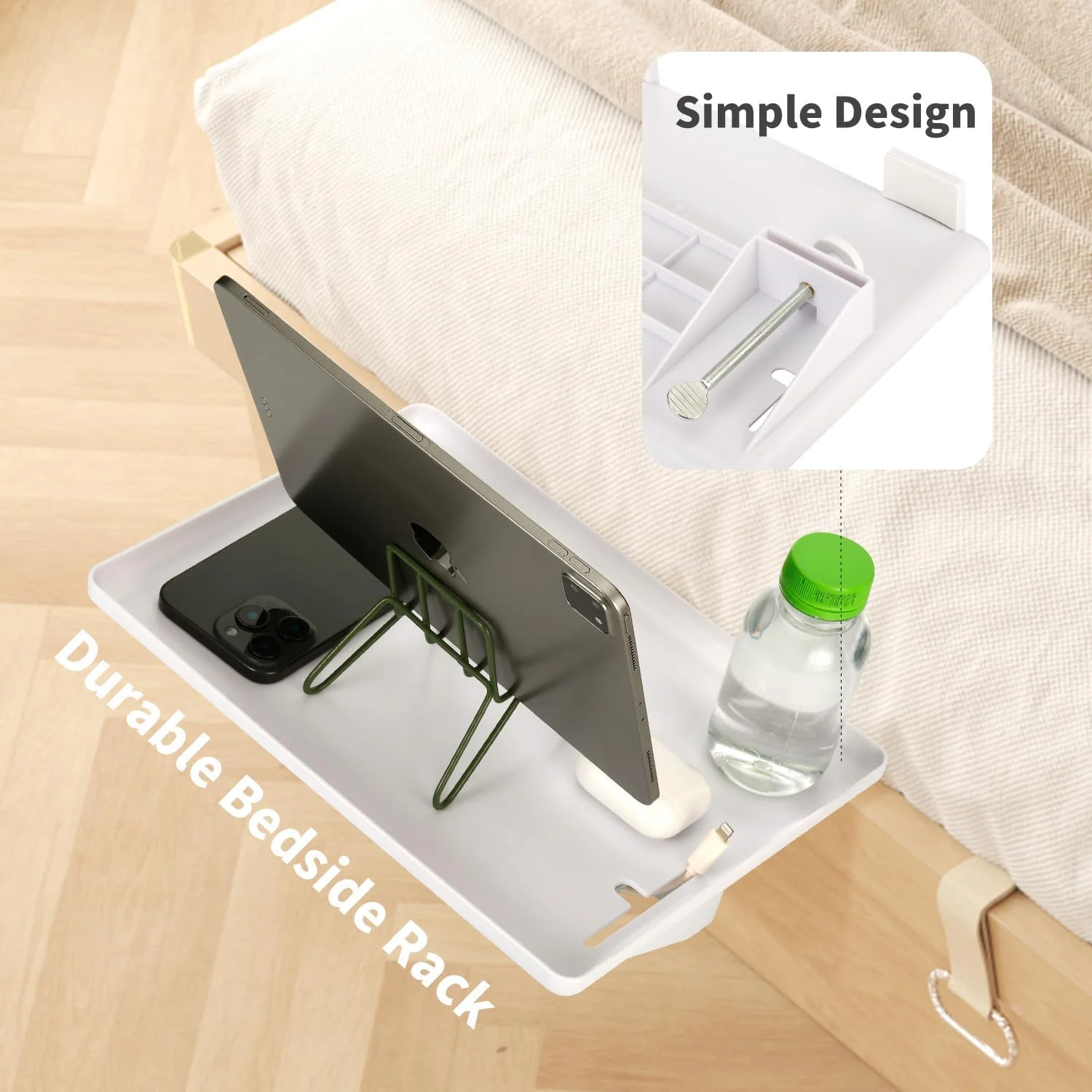 شلف کنار تختی، پاتختی شناور گیره ای مدرن و سینی شلف تخت خواب اتاق خواب، متصل به تخت های دو طبقه، قابل جابجایی، برای خانه، آپارتمان، خوابگاه یا RV (به استثنای لوازم جانبی روی قفسه های کنار تخت) (سفید) شلف کنار تختی، پاتختی شناور گیره ای مدرن و سینی شلف تخت خواب اتاق خواب، متصل به تخت های دو طبقه، قابل جابجایی، برای خانه، آپارتمان، خوابگاه یا RV (به استثنای لوازم جانبی روی قفسه های کنار تخت) (سفید)