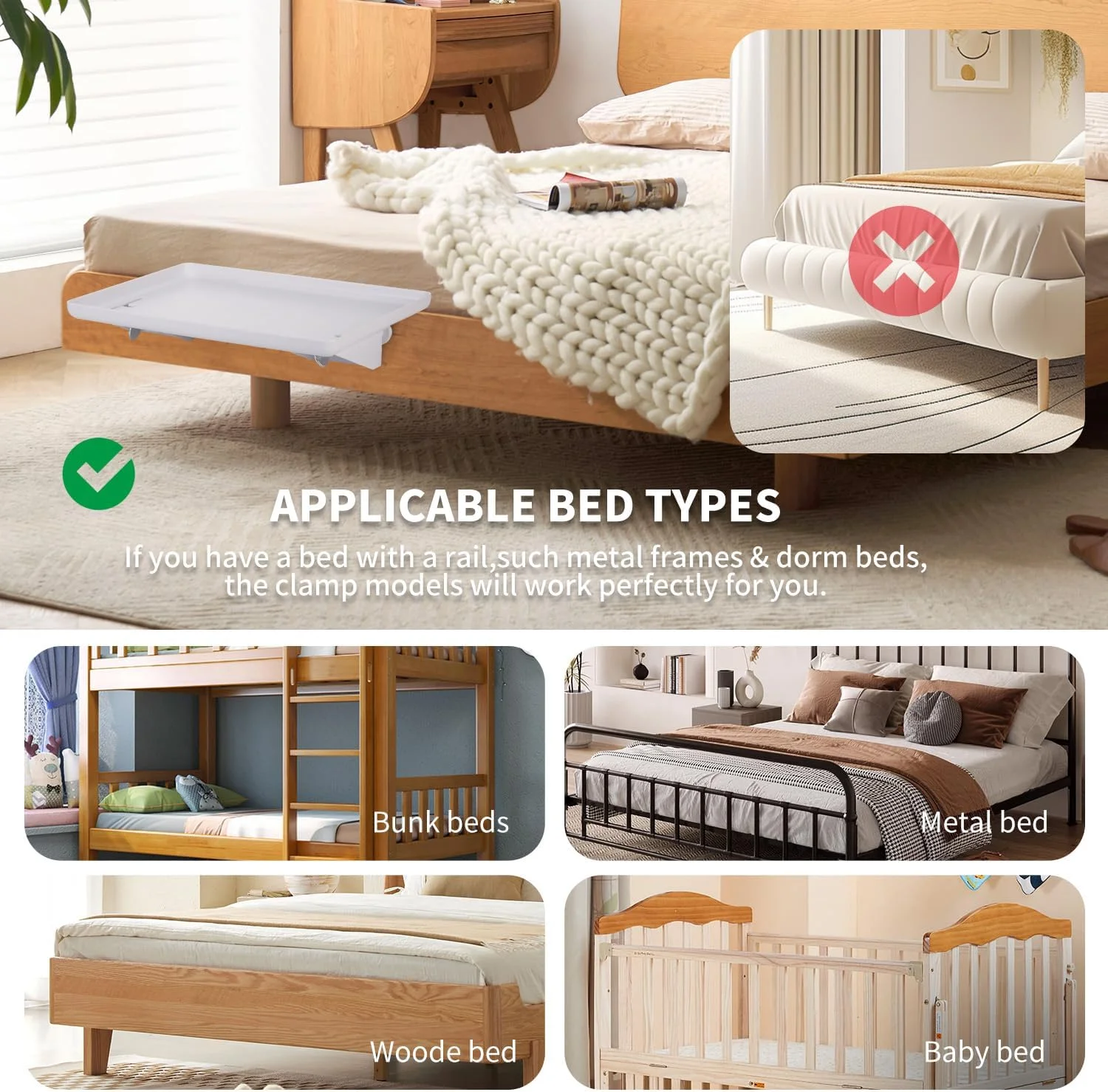 شلف کنار تختی، پاتختی شناور گیره ای مدرن و سینی شلف تخت خواب اتاق خواب، متصل به تخت های دو طبقه، قابل جابجایی، برای خانه، آپارتمان، خوابگاه یا RV (به استثنای لوازم جانبی روی قفسه های کنار تخت) (سفید) شلف کنار تختی، پاتختی شناور گیره ای مدرن و سینی شلف تخت خواب اتاق خواب، متصل به تخت های دو طبقه، قابل جابجایی، برای خانه، آپارتمان، خوابگاه یا RV (به استثنای لوازم جانبی روی قفسه های کنار تخت) (سفید)