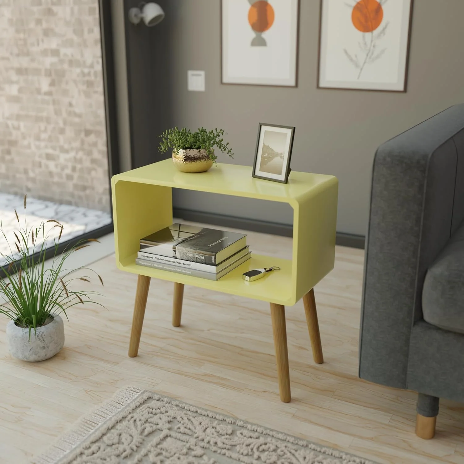 میز کنار تختی کتابخانهای رترو ETIQUETTE ART، میز عسلی، میز کنار تخت برای فضاهای کوچک، استند مجله با فضای ذخیرهسازی، میز کنار تختی چوبی مهندسیشده، میز قهوه، اتاق نشیمن/اتاق خواب (زرد) میز کنار تختی کتابخانهای رترو ETIQUETTE ART، میز عسلی، میز کنار تخت برای فضاهای کوچک، استند مجله با فضای ذخیرهسازی، میز کنار تختی چوبی مهندسیشده، میز قهوه، اتاق نشیمن/اتاق خواب (زرد)