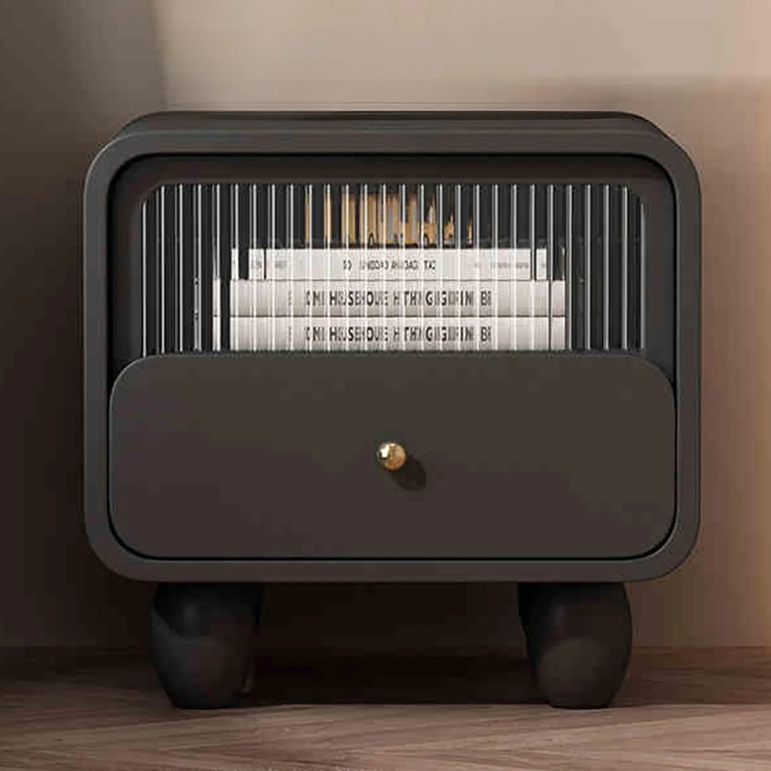 میز کنار تختی EKDJSN، پاتختی با درب کشویی شیشه ای، طراحی دو لایه داخلی، میز کنار تخت مجهز به ریل های لغزنده بی صدا (مشکی، 40 سانتی متر) میز کنار تختی EKDJSN، پاتختی با درب کشویی شیشه ای، طراحی دو لایه داخلی، میز کنار تخت مجهز به ریل های لغزنده بی صدا (مشکی، 40 سانتی متر)