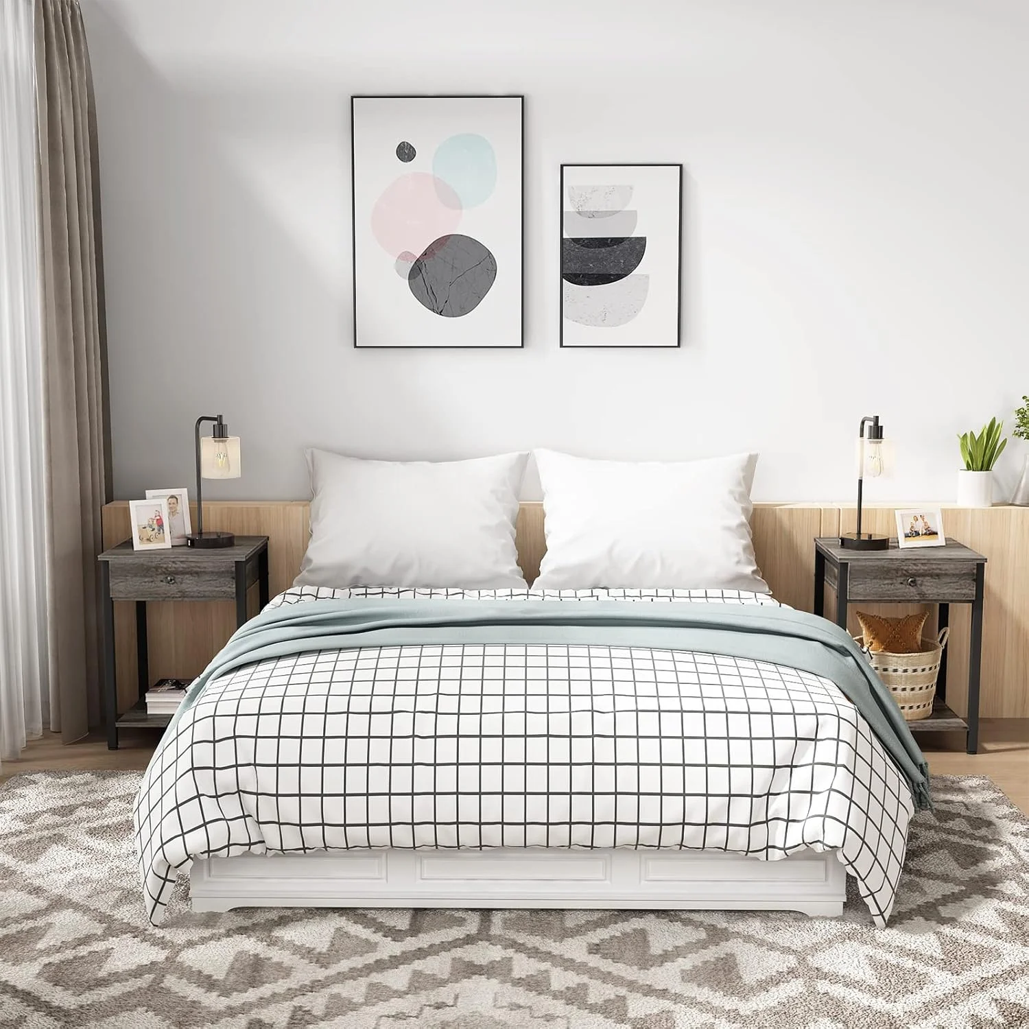 میز کنار تختی مدرن Ecoprsio، میز عسلی با کشو و قفسه ذخیره سازی، میز کنار تخت چوبی برای اتاق خواب، اتاق نشیمن، مبل، راهرو، مونتاژ آسان، خاکستری میز کنار تختی مدرن Ecoprsio، میز عسلی با کشو و قفسه ذخیره سازی، میز کنار تخت چوبی برای اتاق خواب، اتاق نشیمن، مبل، راهرو، مونتاژ آسان، خاکستری