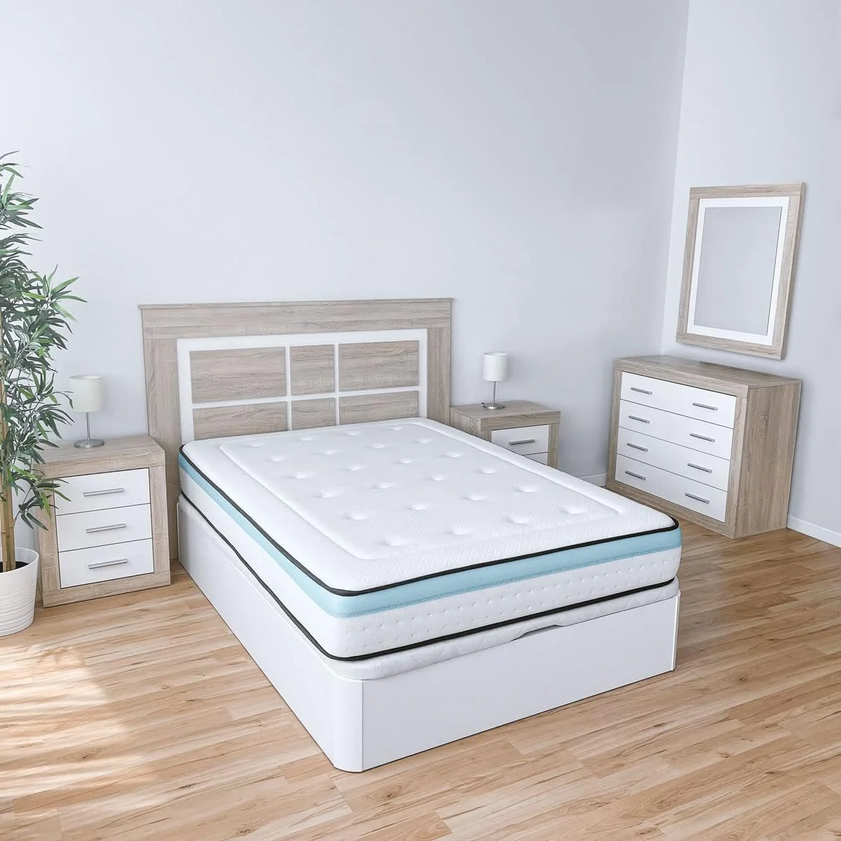 میز کنار تختی آنلاین Duérmete مدل Cambria و سفید به سبک نوردیک با 3 کشو | طراحی کاربردی و شیک | رنگ ها، چوب، 50 سانتی متر (عرض) x 60.5 سانتی متر (ارتفاع) x 34.5 سانتی متر (عمق) میز کنار تختی آنلاین Duérmete مدل Cambria و سفید به سبک نوردیک با 3 کشو | طراحی کاربردی و شیک | رنگ ها، چوب، 50 سانتی متر (عرض) x 60.5 سانتی متر (ارتفاع) x 34.5 سانتی متر (عمق)