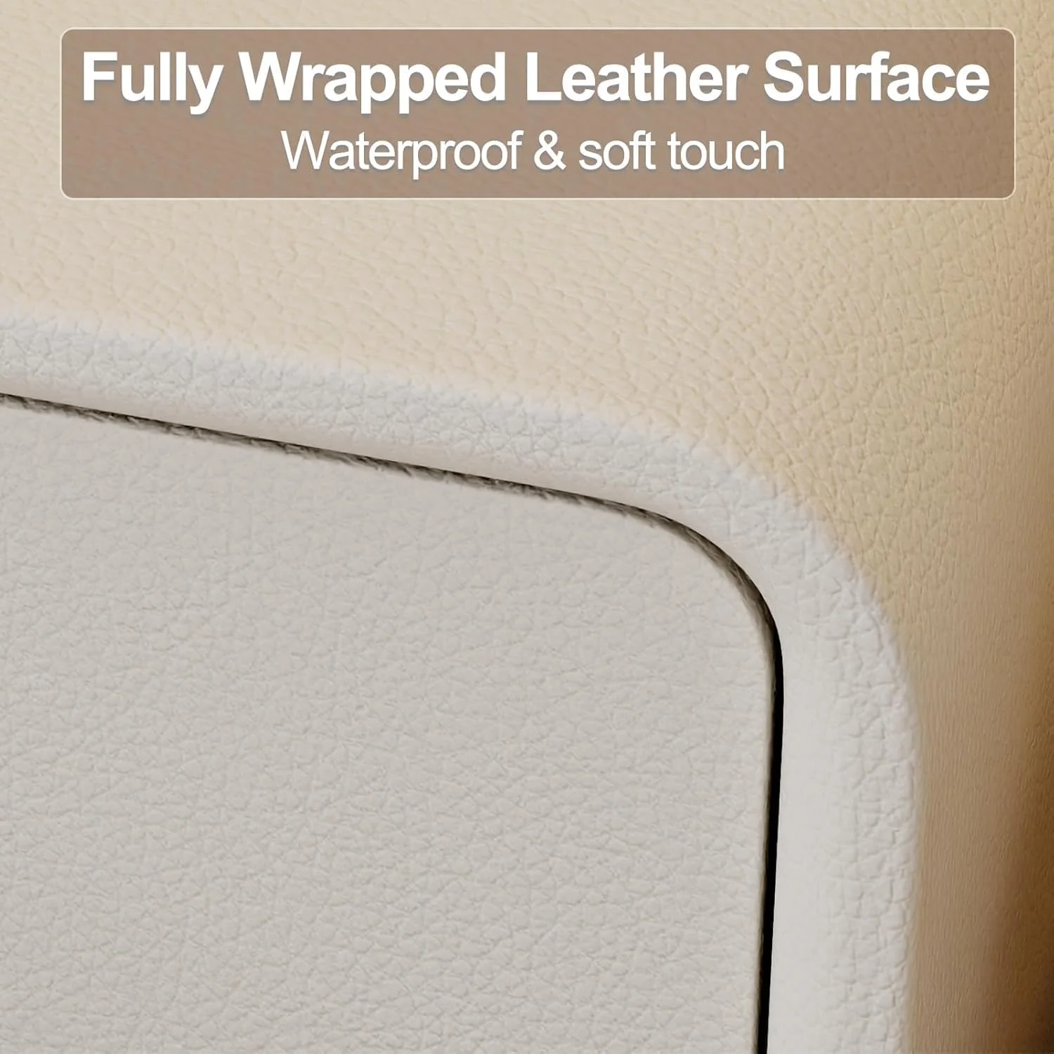 پاتختی باریک مدل FC22 با کشو - پاتختی چوبی با سطح چرمی، میز کنار تختی کوچک سفید برای اتاق خواب پاتختی باریک مدل FC22 با کشو - پاتختی چوبی با سطح چرمی، میز کنار تختی کوچک سفید برای اتاق خواب