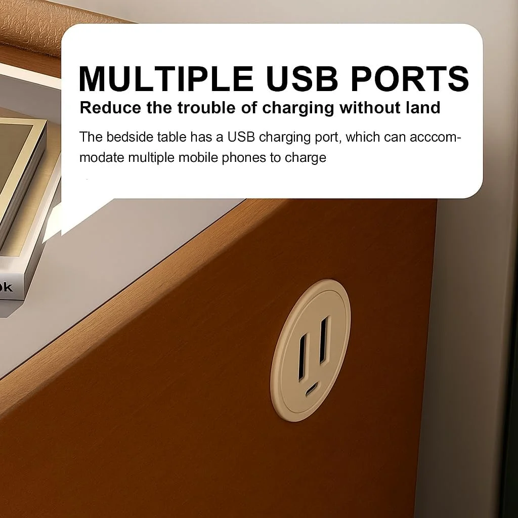 میز پاتختی هوشمند امارات لیوینگ با شارژر بیسیم، پورتهای USB، اسپیکر بلوتوث، میز کنار تختی مدرن با 3 کشو، نورپردازی LED 3 رنگ قابل تنظیم | میز کنار مبلی اتاق خواب و نشیمن | قهوه ای میز پاتختی هوشمند امارات لیوینگ با شارژر بیسیم، پورتهای USB، اسپیکر بلوتوث، میز کنار تختی مدرن با 3 کشو، نورپردازی LED 3 رنگ قابل تنظیم | میز کنار مبلی اتاق خواب و نشیمن | قهوه ای