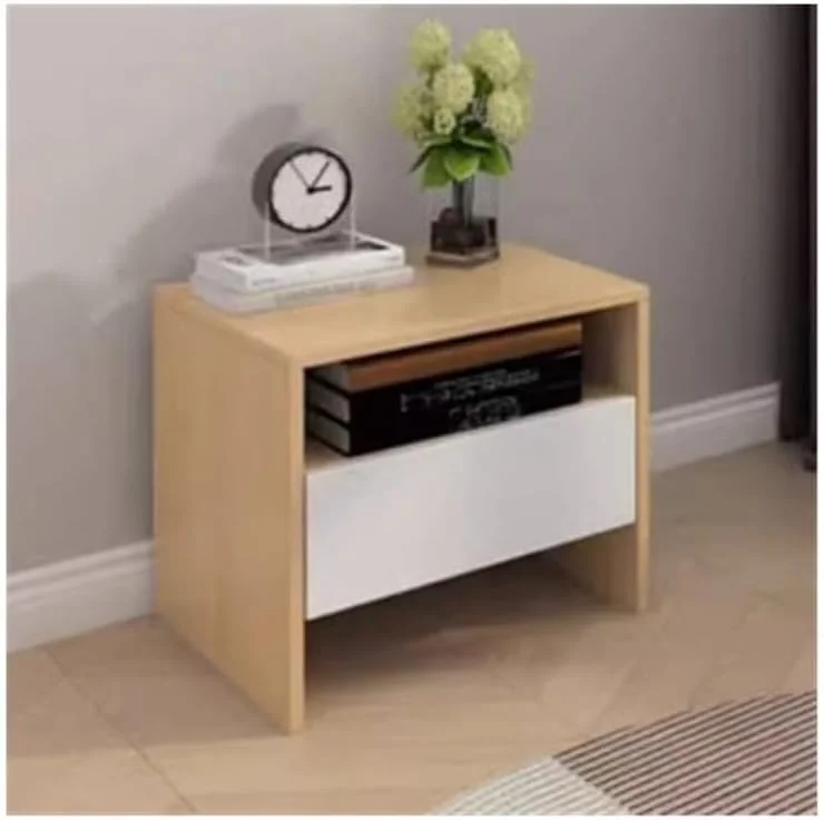 میز کنار تختی منظم با رنگ سفید + چوب، کابینت ذخیره سازی با یک کشو + محفظه جامد برای اتاق نشیمن، اتاق خواب، مطالعه أثاث میز کنار تختی منظم با رنگ سفید + چوب، کابینت ذخیره سازی با یک کشو + محفظه جامد برای اتاق نشیمن، اتاق خواب، مطالعه أثاث