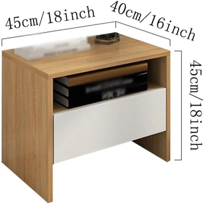 میز کنار تختی منظم با رنگ سفید + چوب، کابینت ذخیره سازی با یک کشو + محفظه جامد برای اتاق نشیمن، اتاق خواب، مطالعه أثاث میز کنار تختی منظم با رنگ سفید + چوب، کابینت ذخیره سازی با یک کشو + محفظه جامد برای اتاق نشیمن، اتاق خواب، مطالعه أثاث