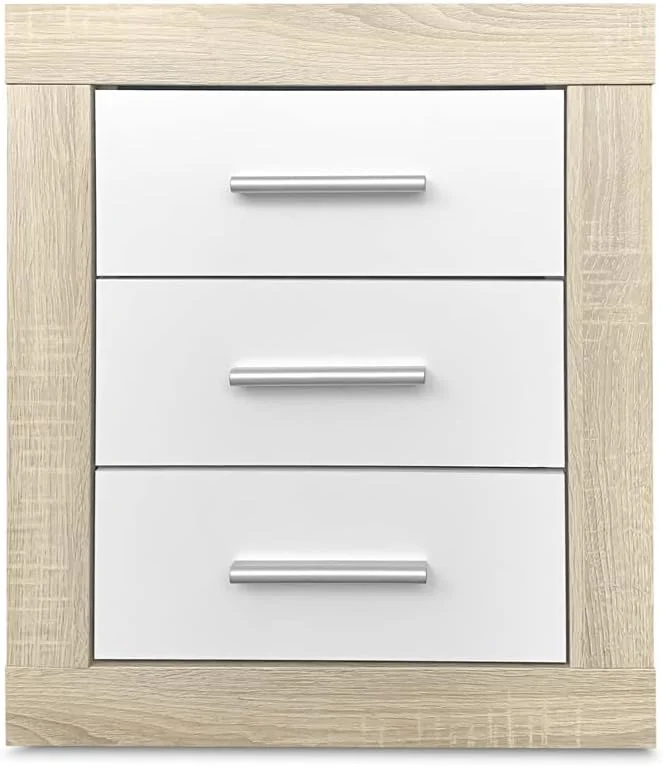 میز کنار تختی آنلاین Duérmete مدل Cambria و سفید به سبک نوردیک با 3 کشو | طراحی کاربردی و شیک | رنگ ها، چوب، 50 سانتی متر (عرض) x 60.5 سانتی متر (ارتفاع) x 34.5 سانتی متر (عمق) میز کنار تختی آنلاین Duérmete مدل Cambria و سفید به سبک نوردیک با 3 کشو | طراحی کاربردی و شیک | رنگ ها، چوب، 50 سانتی متر (عرض) x 60.5 سانتی متر (ارتفاع) x 34.5 سانتی متر (عمق)