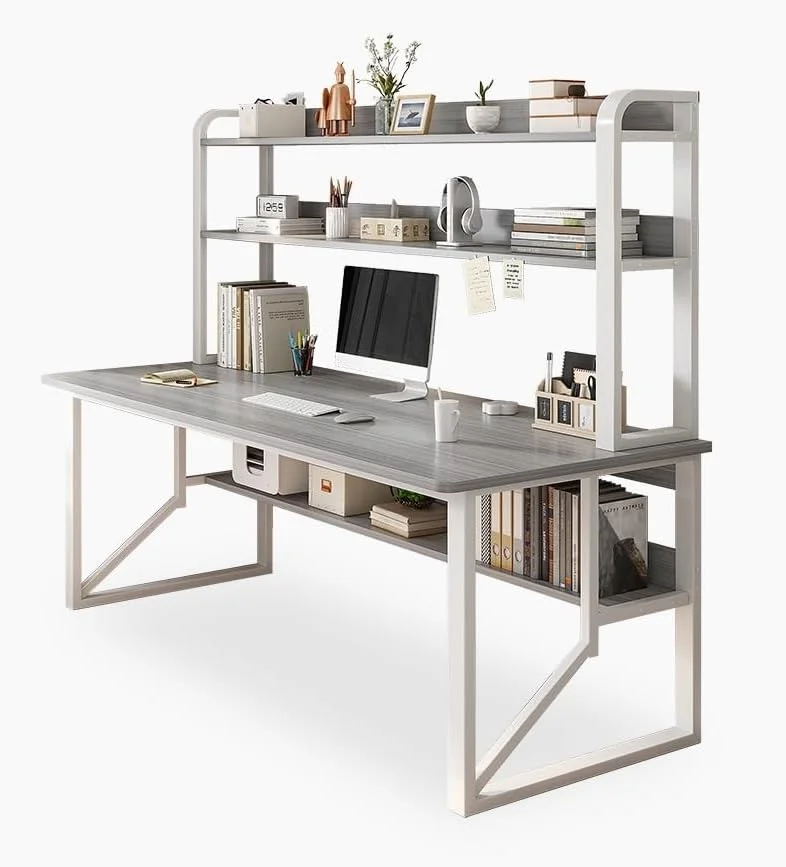 میز کامپیوتر بزرگ وای شکل Aiwanto با 4 طبقه قفسه برای میزهای اداری خانگی و ایستگاه های کاری گیمینگ مسابقه ای، میز مطالعه دانش آموزی (خاکستری - 140 سانتی متر) میز کامپیوتر بزرگ وای شکل Aiwanto با 4 طبقه قفسه برای میزهای اداری خانگی و ایستگاه های کاری گیمینگ مسابقه ای، میز مطالعه دانش آموزی (خاکستری - 140 سانتی متر)