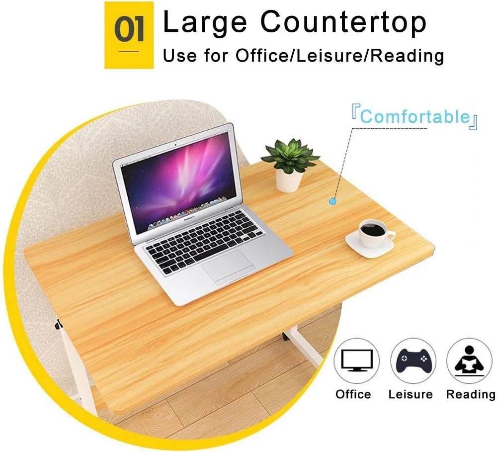 میز لپ تاپ متحرک کنار تختی AnMoreH با ابعاد 80×40، میز کار قابل حمل، میز کامپیوتر با قابلیت تنظیم ارتفاع، مناسب برای تخت و مبل میز لپ تاپ متحرک کنار تختی AnMoreH با ابعاد 80×40، میز کار قابل حمل، میز کامپیوتر با قابلیت تنظیم ارتفاع، مناسب برای تخت و مبل
