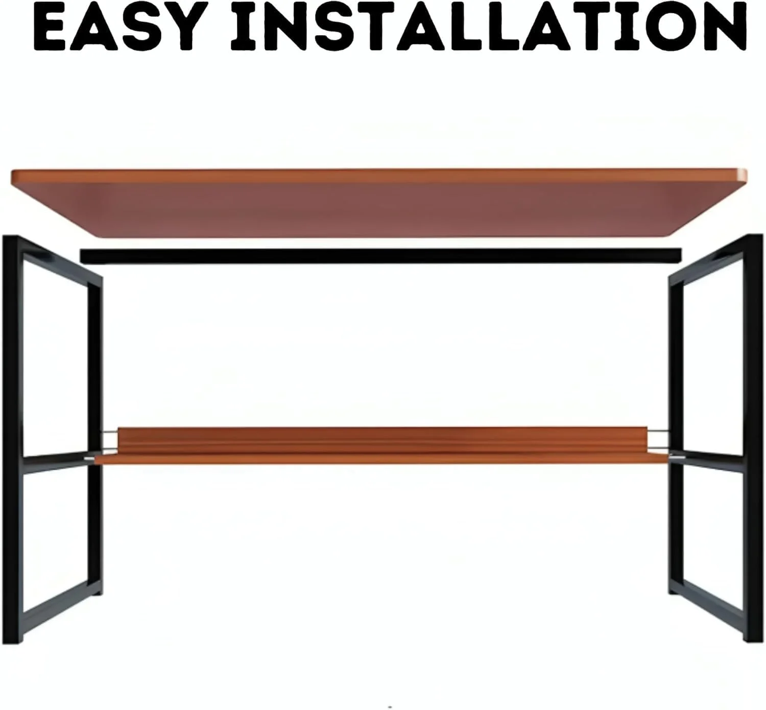میز لپ تاپ BaytBox، میز کامپیوتر 80x40 با قفسه کتاب، ایده آل برای مطالعه، خانه، دفتر و اتاق خواب (قهوه ای) میز لپ تاپ BaytBox، میز کامپیوتر 80x40 با قفسه کتاب، ایده آل برای مطالعه، خانه، دفتر و اتاق خواب (قهوه ای)