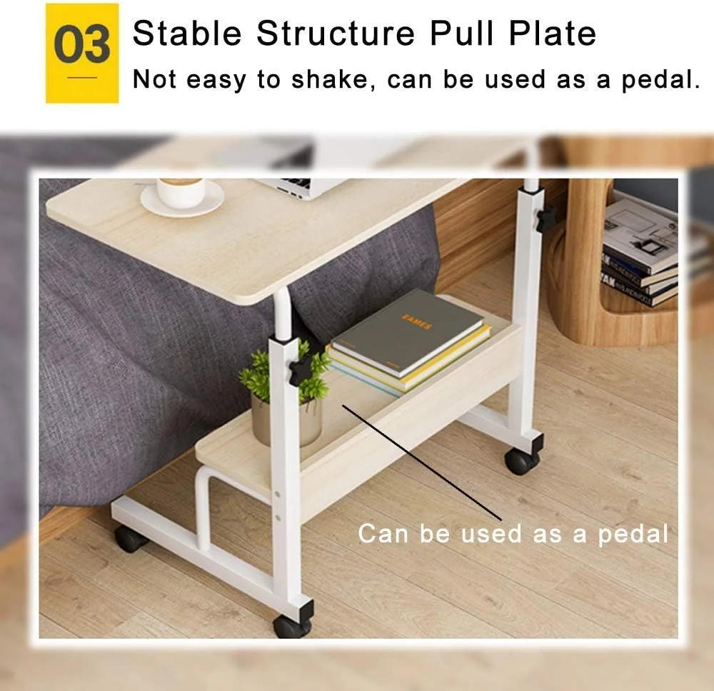 میز لپ تاپ متحرک کنار تختی AnMoreH با ابعاد 80×40، میز کار قابل حمل، میز کامپیوتر با قابلیت تنظیم ارتفاع، مناسب برای تخت و مبل میز لپ تاپ متحرک کنار تختی AnMoreH با ابعاد 80×40، میز کار قابل حمل، میز کامپیوتر با قابلیت تنظیم ارتفاع، مناسب برای تخت و مبل