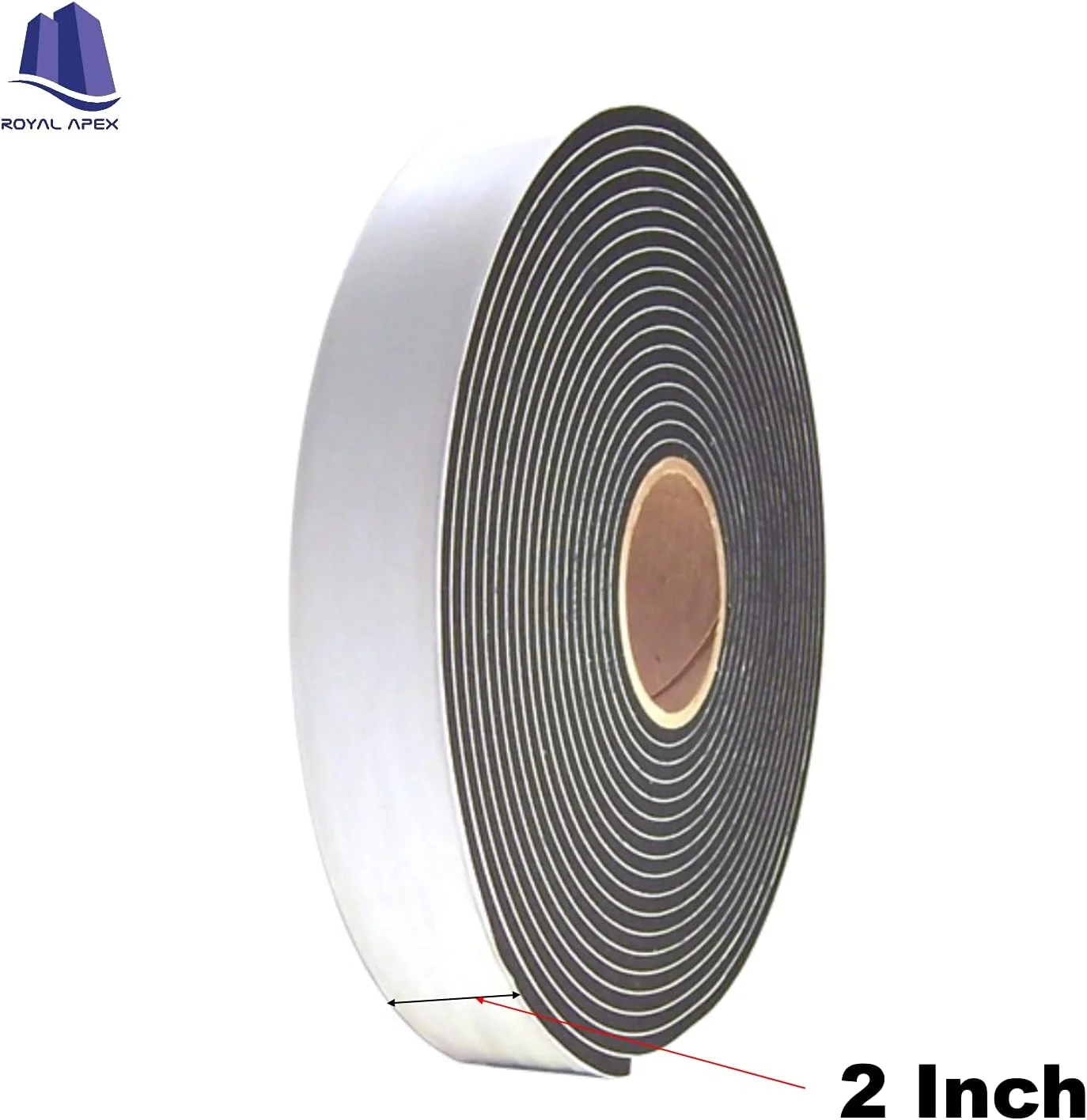 نوار فوم یک طرفه رویال اپکس، نوار فوم درزگیر چسبی مشکی چند منظوره، نوار عایق، نوار عایق بندی پنجره، درزگیر هوا برای درها، ضد گرد و غبار، ضد صدا 7.5 متری (2 اینچ)
