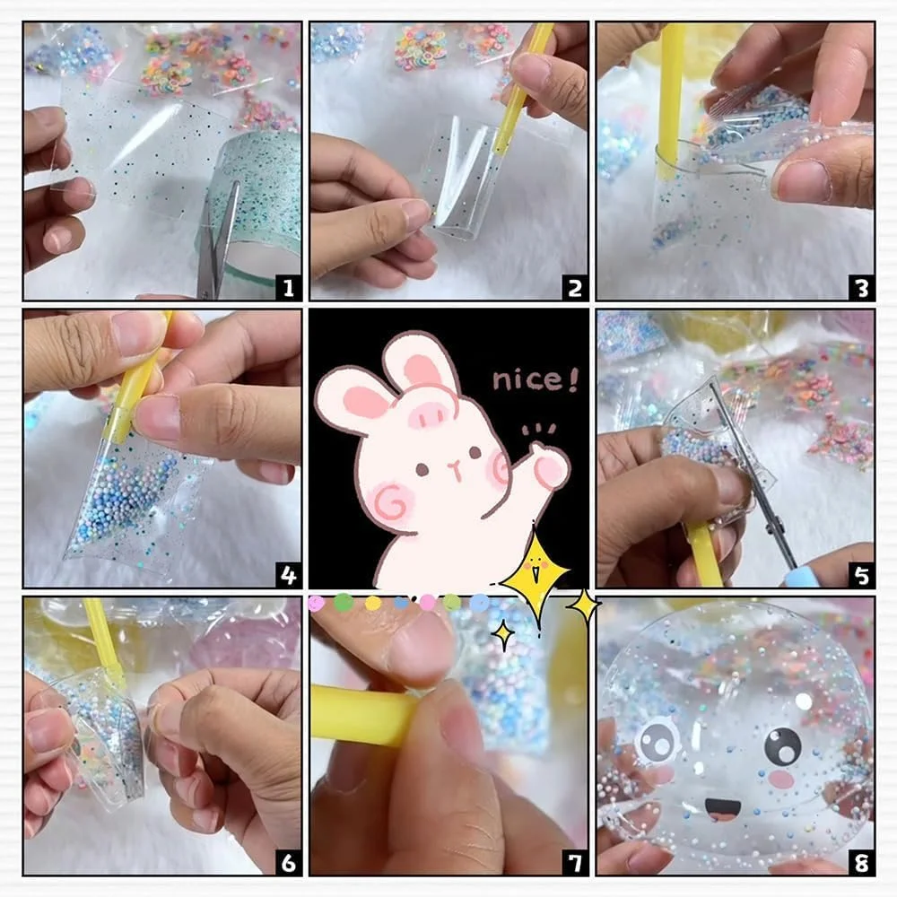 مجموعه حباب نواری نانو چند رنگ SAHENITEANA، نوار دو طرفه، حباب های جادویی پلاستیکی، بادکنک، لوازم مهمانی، اسباب بازی های صنایع دستی DIY برای دختران، کودکان و بزرگسالان