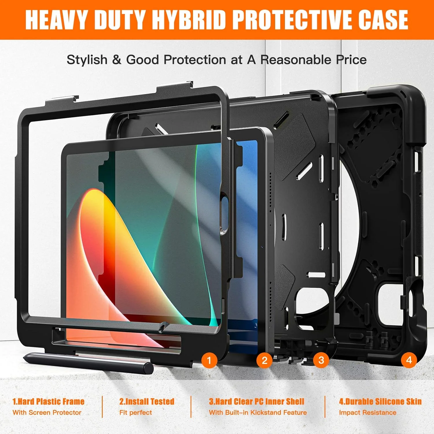 کاور YHFZR برای شیائومی Mi Pad 5/5 Pro 11 اینچ، چرخش 360 درجه با استند، بند دستی و بند شانه، کاور محافظ ضد ضربه سنگین هیبریدی برای شیائومی Mi Pad 5/5 Pro 11 اینچ، مشکی کاور YHFZR برای شیائومی Mi Pad 5/5 Pro 11 اینچ، چرخش 360 درجه با استند، بند دستی و بند شانه، کاور محافظ ضد ضربه سنگین هیبریدی برای شیائومی Mi Pad 5/5 Pro 11 اینچ، مشکی