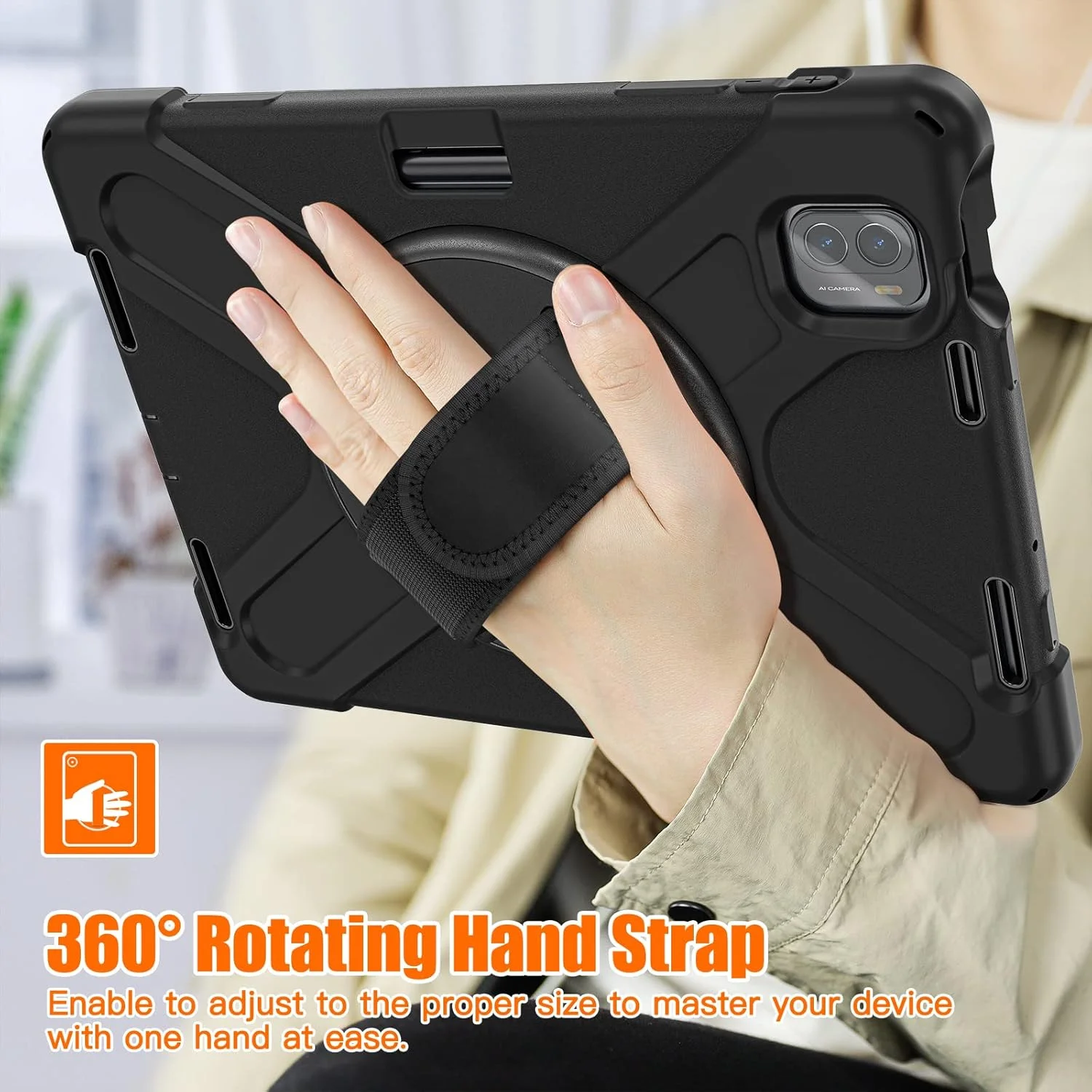 کاور YHFZR برای شیائومی Mi Pad 5/5 Pro 11 اینچ، چرخش 360 درجه با استند، بند دستی و بند شانه، کاور محافظ ضد ضربه سنگین هیبریدی برای شیائومی Mi Pad 5/5 Pro 11 اینچ، مشکی کاور YHFZR برای شیائومی Mi Pad 5/5 Pro 11 اینچ، چرخش 360 درجه با استند، بند دستی و بند شانه، کاور محافظ ضد ضربه سنگین هیبریدی برای شیائومی Mi Pad 5/5 Pro 11 اینچ، مشکی