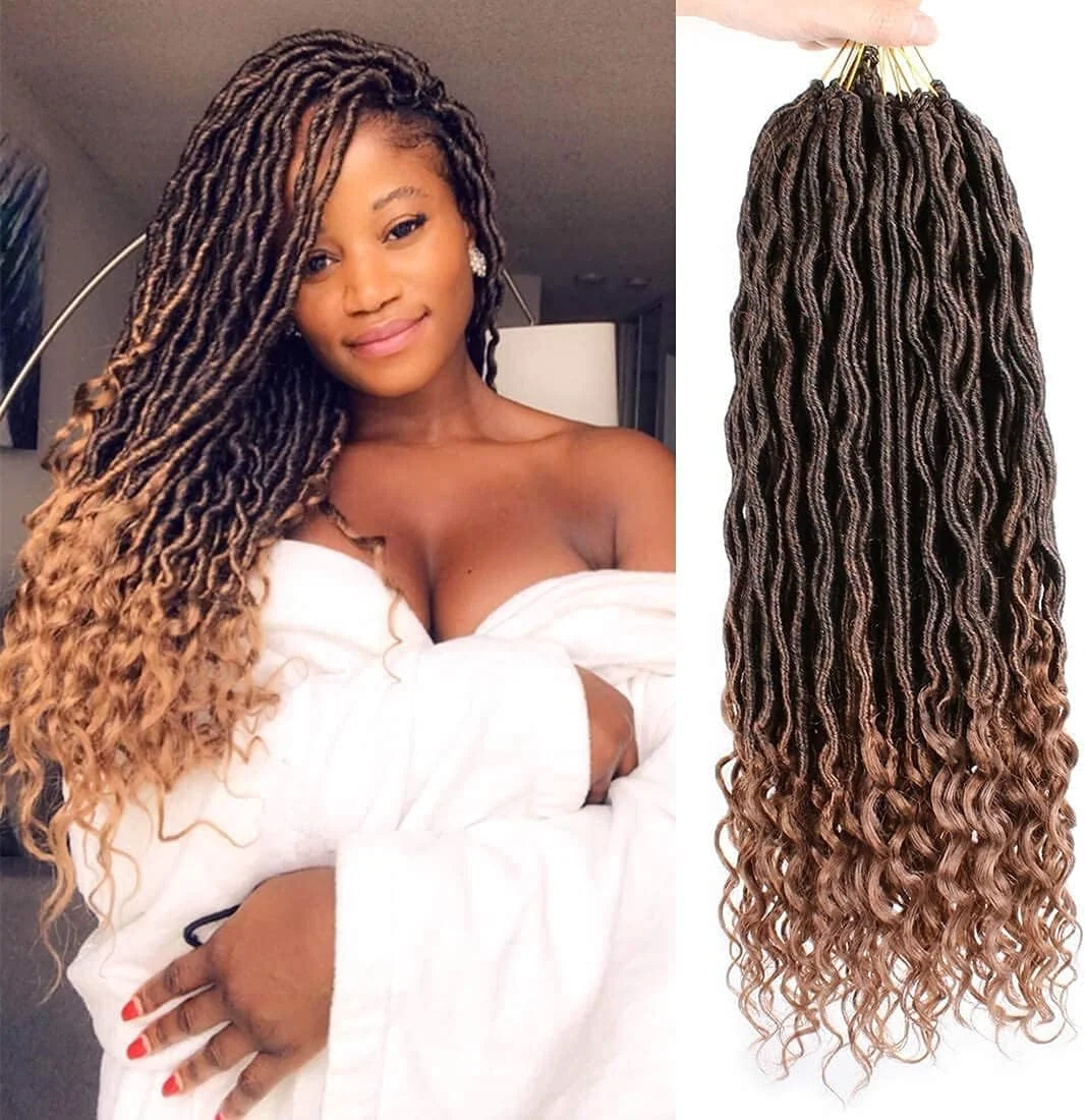 اکستنشن مو بافت کروشه ای Xtrend مدل Faux Locs، سایز 18 اینچ، 6 بسته، موی بافته مصنوعی فرفری، موی بافت Faux locs، بافت آفریقایی نرم Dread Dreadlocks، 20 ریشه در هر بسته، رنگ T30# مناسب بانوان