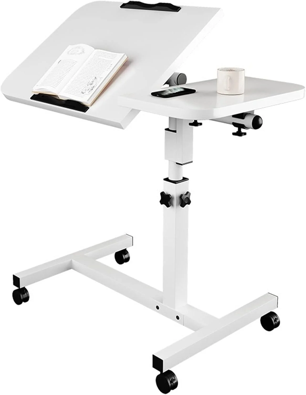 میز لپ تاپ کار ZKSKOX، میز کامپیوتر روی تخت، میز کنار تختی متحرک با قابلیت تنظیم ارتفاع