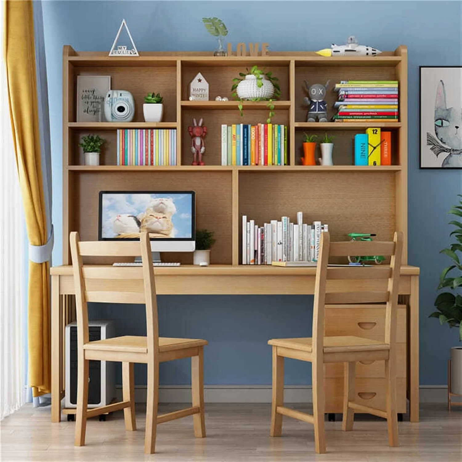 میز تحریر ZKSKOX، ترکیبی از میز و قفسه کتاب، مناسب برای کامپیوتر خانگی، دارای قفسه کتاب، مناسب برای نوشتن تکالیف دانشجویی میز تحریر ZKSKOX، ترکیبی از میز و قفسه کتاب، مناسب برای کامپیوتر خانگی، دارای قفسه کتاب، مناسب برای نوشتن تکالیف دانشجویی