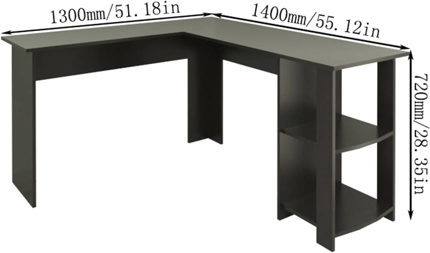 میز کار ZKSKOX، میز کامپیوتر، مناسب برای دفتر کار خانگی، گوشه، اتاق خواب مشکی، ساده میز کار ZKSKOX، میز کامپیوتر، مناسب برای دفتر کار خانگی، گوشه، اتاق خواب مشکی، ساده