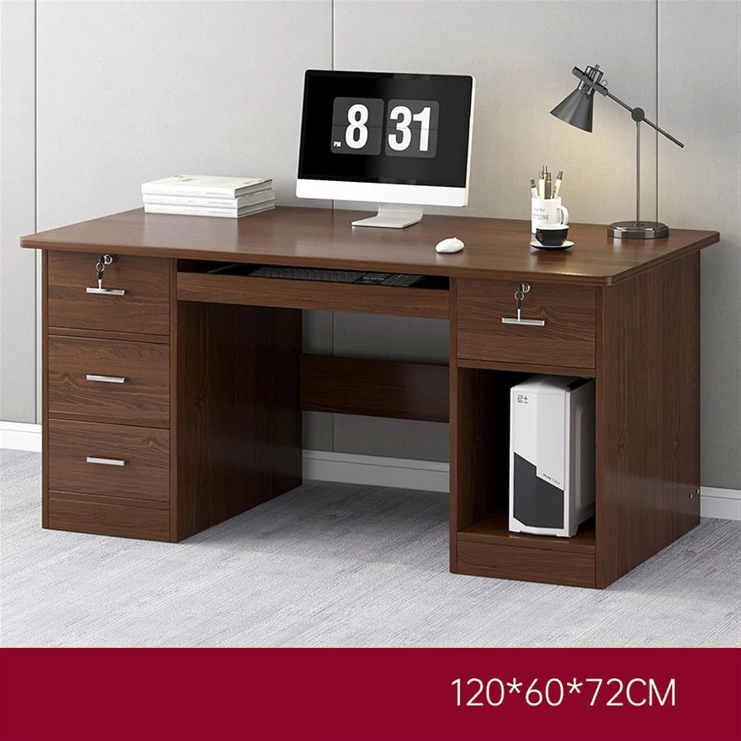 میز کار ZKSKOX، میز کامپیوتر رومیزی، ترکیب صندلی اداری خانگی با کشو