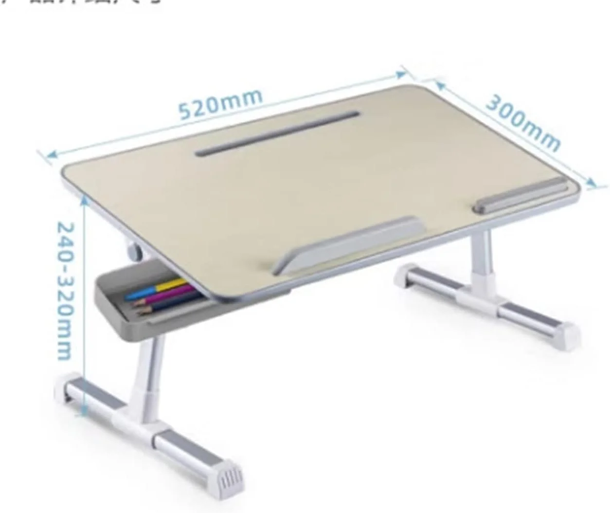 میز لپ تاپ تاشو ZKSKOX مناسب کار، قابل استفاده روی تخت، دارای قابلیت تنظیم ارتفاع، دارای تخته کوچک، جای کارت و کشو