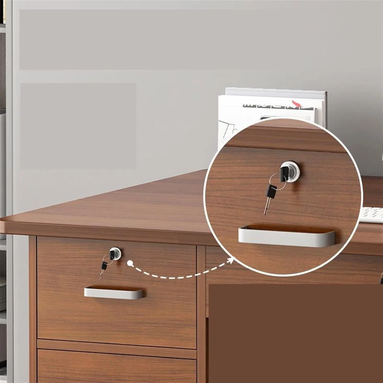 میز کار ZKSKOX، میز کامپیوتر رومیزی، ترکیب صندلی اداری خانگی با کشو