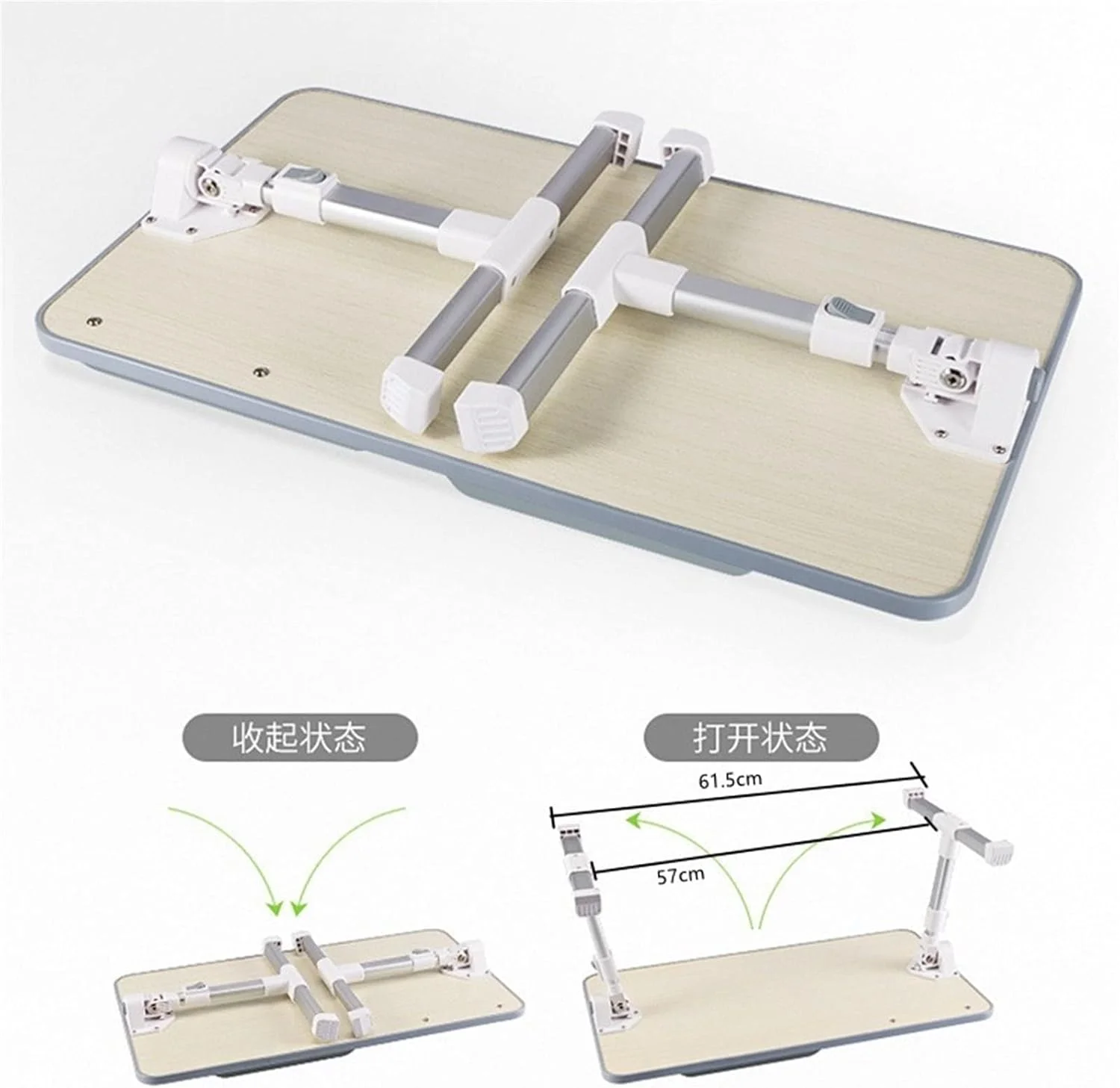میز لپ تاپ تاشو ZKSKOX مناسب کار، قابل استفاده روی تخت، دارای قابلیت تنظیم ارتفاع، دارای تخته کوچک، جای کارت و کشو