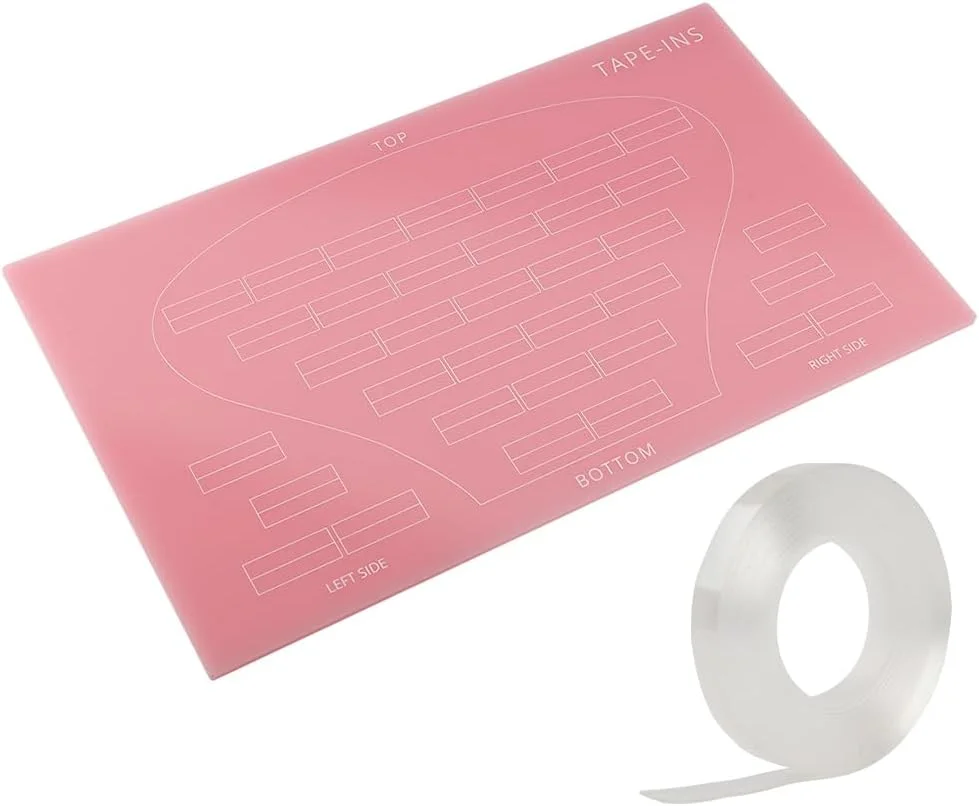 کیت تخته چسباندن اکستنشن مو GlamorDove به همراه چسب دو طرفه، نگهدارنده اکستنشن مو اکریلیک و نمودار سر برای اکستنشن مو چسبی، سازمان دهنده اکستنشن مو