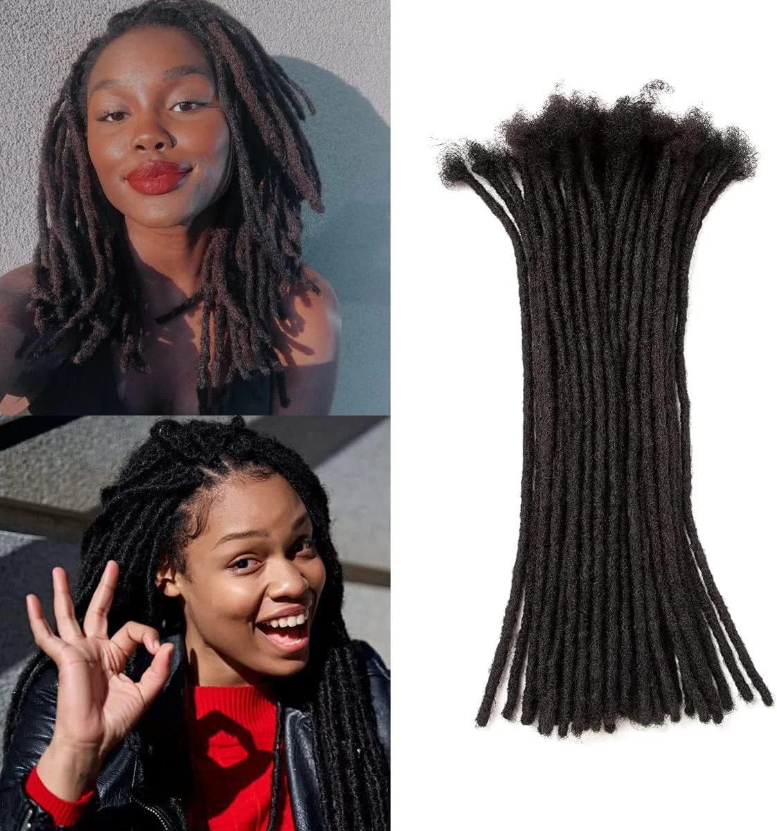اکستنشن های dreadlock موی طبیعی 100% انسان JIAJIA Teresa Small برای مردان/زنان/کودکان عرض 0.6 سانتی متر بافته شده با دست کامل dread locs دائمی موی انسان 0.24 اینچ قابل رنگ و دکلره کردن، مو (16 اینچ - 20 رشته)