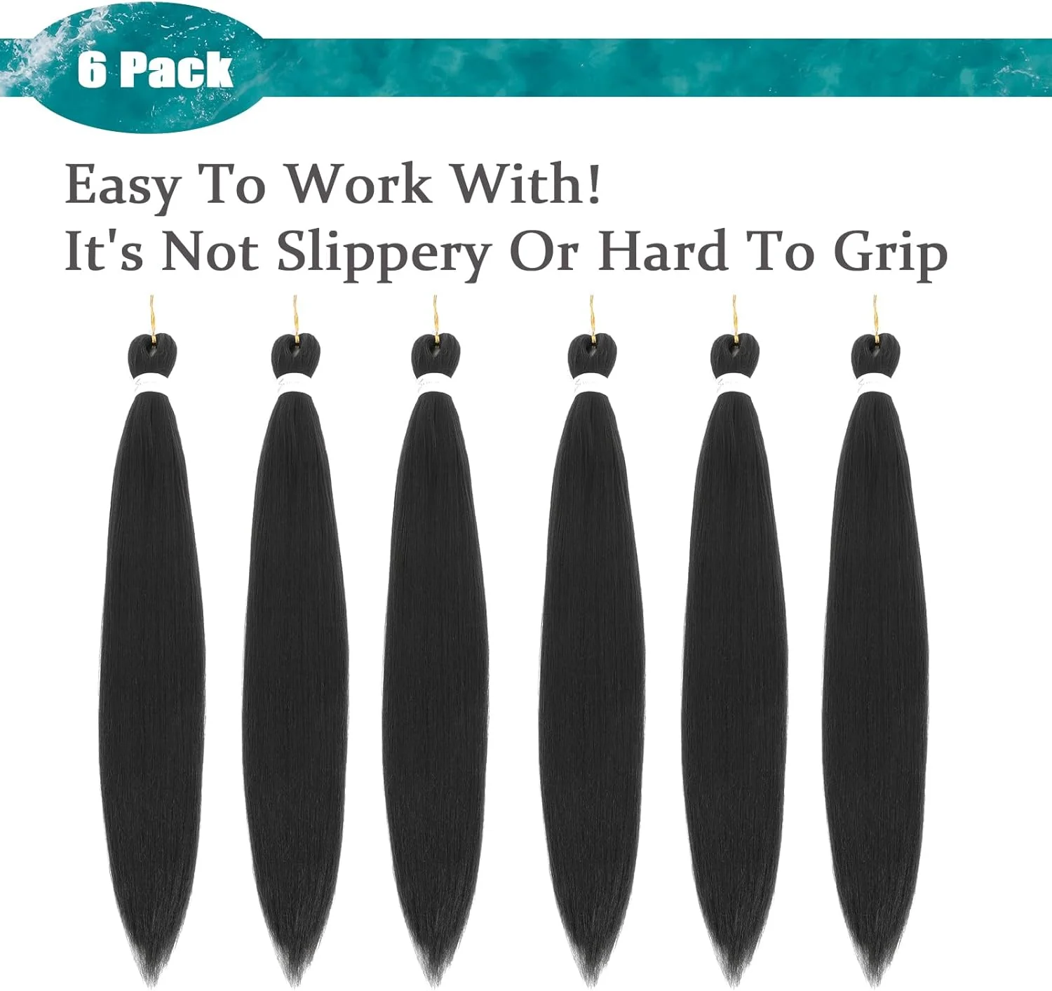 مو بافت آفریقایی از پیش کشیده شده 6 تکه 66 سانتی متری، مناسب برای حالت دادن حرفه ای با آب گرم، الیاف مصنوعی برای بافت موی کروشه، اکستنشن مو با بافت یاکی