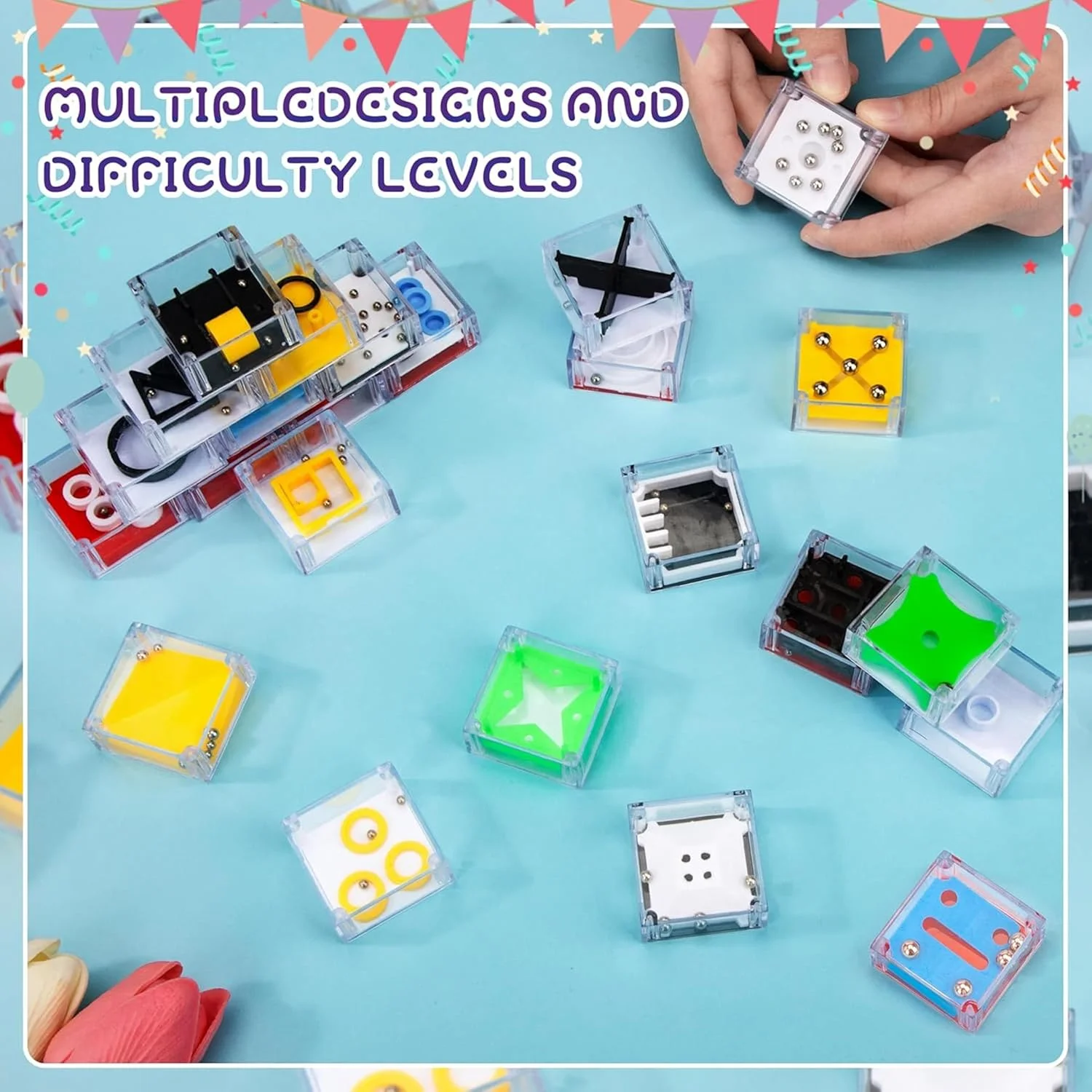 مجموعه 24 عددی پازل های مینی ماز AYEBIA برای کودکان و بزرگسالان | اسباب بازی های فکری و ضد استرس | مناسب برای هدیه، پر کردن کیسه های مهمانی، اسباب بازی های مسافرتی، بازی حسی اوتیسم، پازل مکعبی برای کاهش استرس مجموعه 24 عددی پازل های مینی ماز AYEBIA برای کودکان و بزرگسالان | اسباب بازی های فکری و ضد استرس | مناسب برای هدیه، پر کردن کیسه های مهمانی، اسباب بازی های مسافرتی، بازی حسی اوتیسم، پازل مکعبی برای کاهش استرس