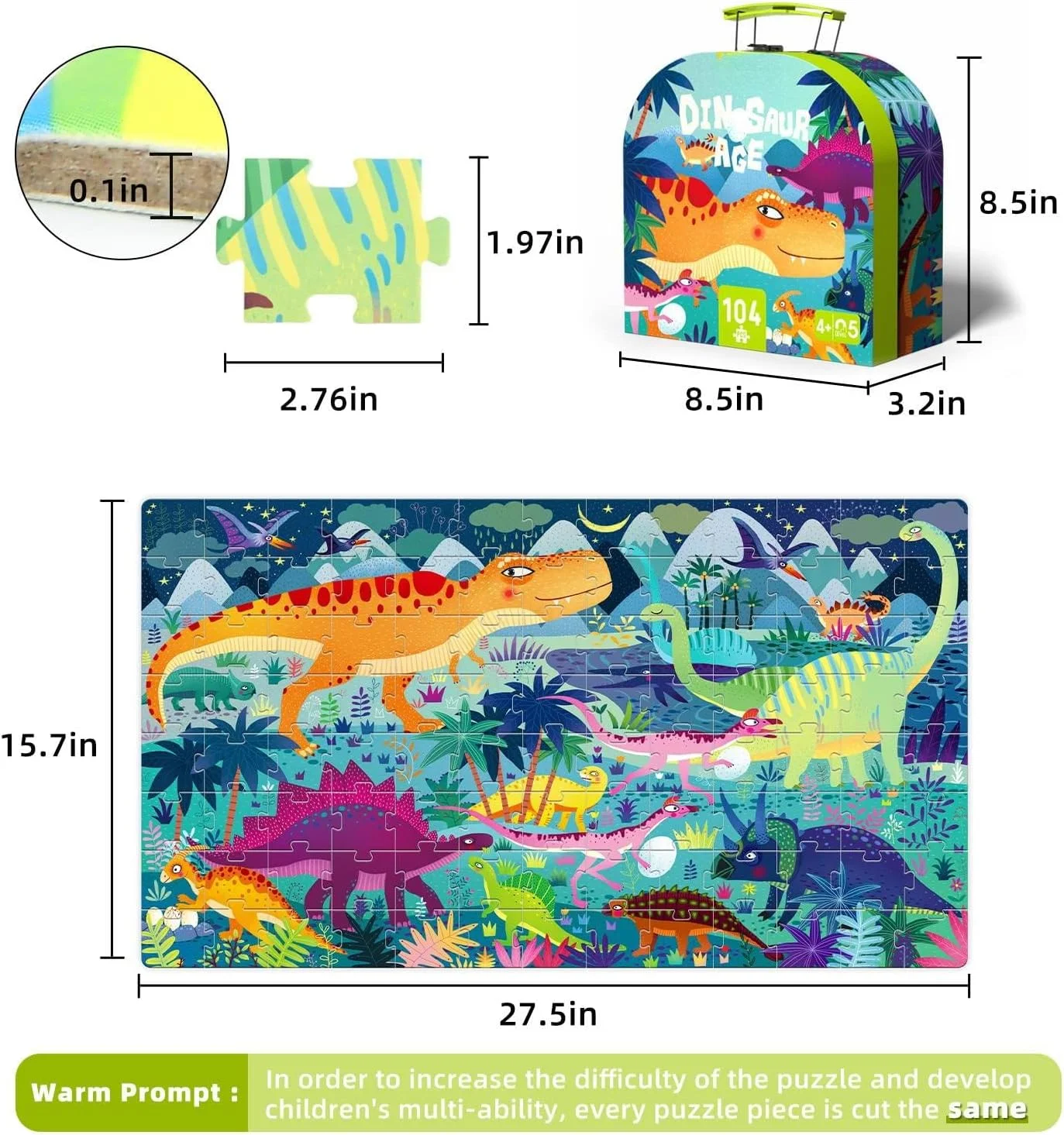 پازل های آزون با ابعاد 27.5 در 15.7 اینچ برای کودکان 4 تا 8 سال، اسباب بازی های آموزشی و یادگیری پیش دبستانی، پازل های اره منبت کاری برای کودکان 6 تا 10 سال، پازل های کف بازی کودکان نوپا با جعبه نگهداری (پازل عصر دایناسور) پازل های آزون با ابعاد 27.5 در 15.7 اینچ برای کودکان 4 تا 8 سال، اسباب بازی های آموزشی و یادگیری پیش دبستانی، پازل های اره منبت کاری برای کودکان 6 تا 10 سال، پازل های کف بازی کودکان نوپا با جعبه نگهداری (پازل عصر دایناسور)